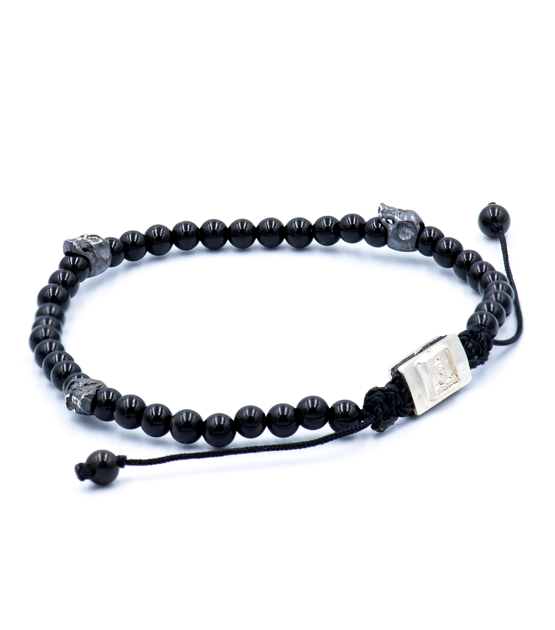 Pulsera ajustable onix calaveras Unisex