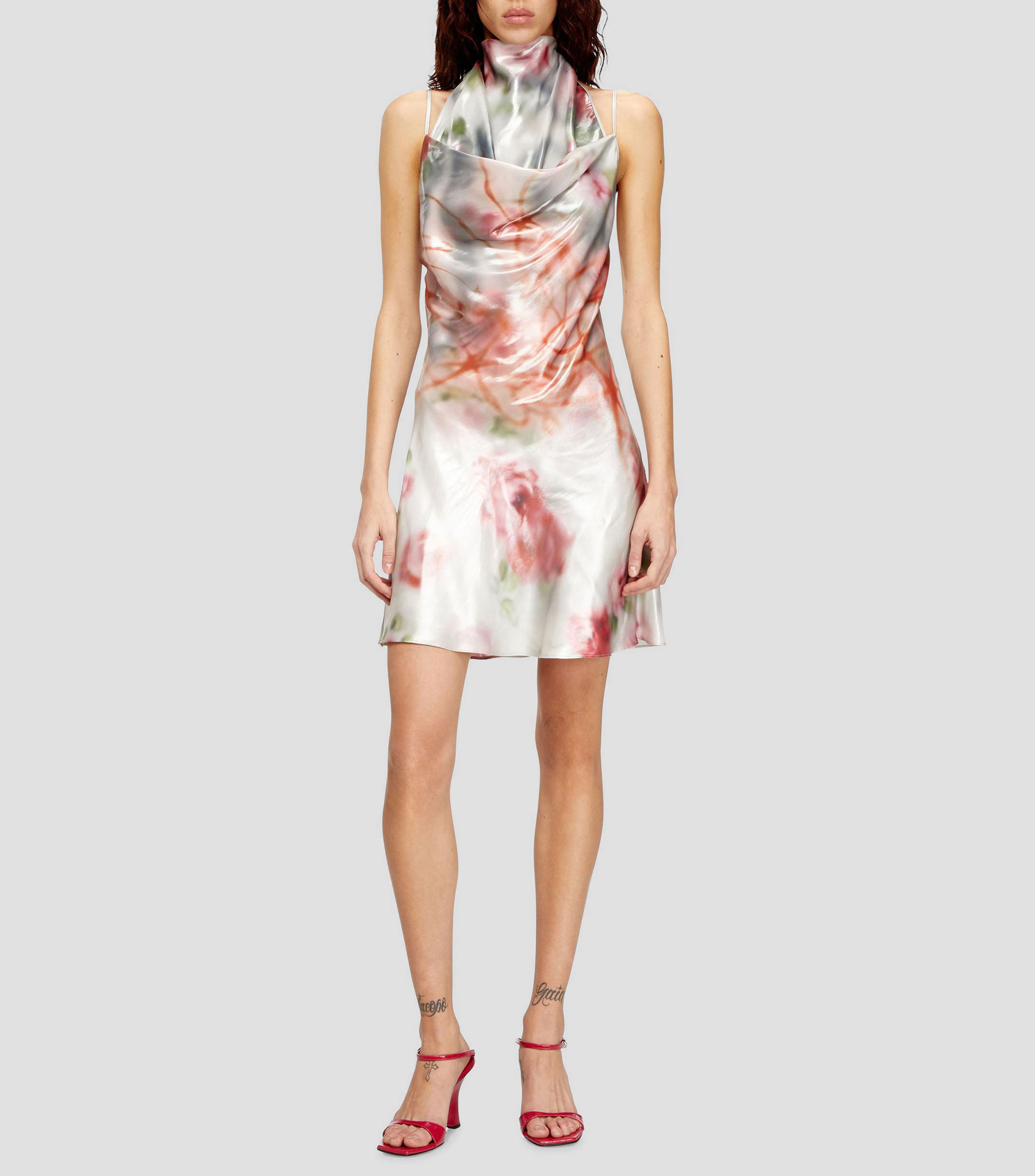 Vestido de fiesta mini estampado D-Ebra Mujer