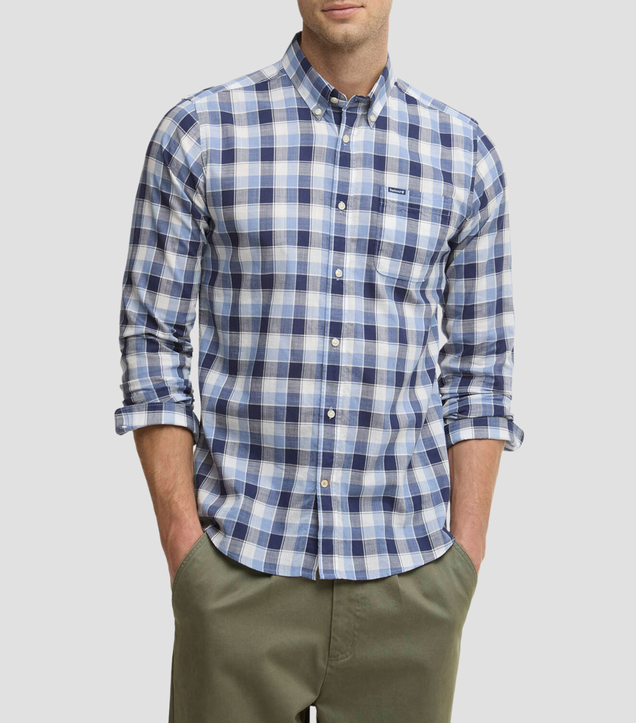 Camisa a cuadros manga larga Hombre