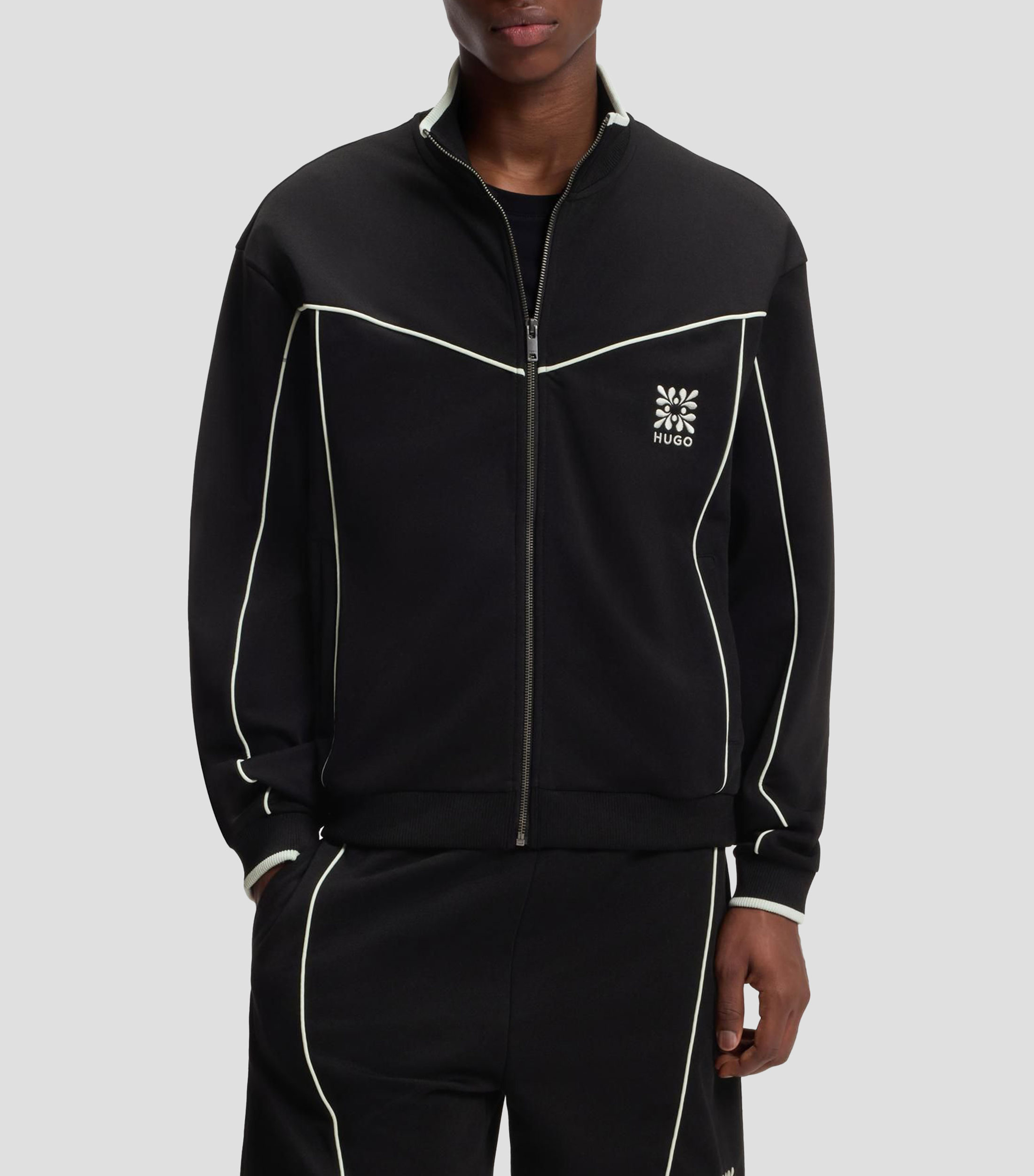 Sudadera de algodón con ilustración de logo bordado Hombre