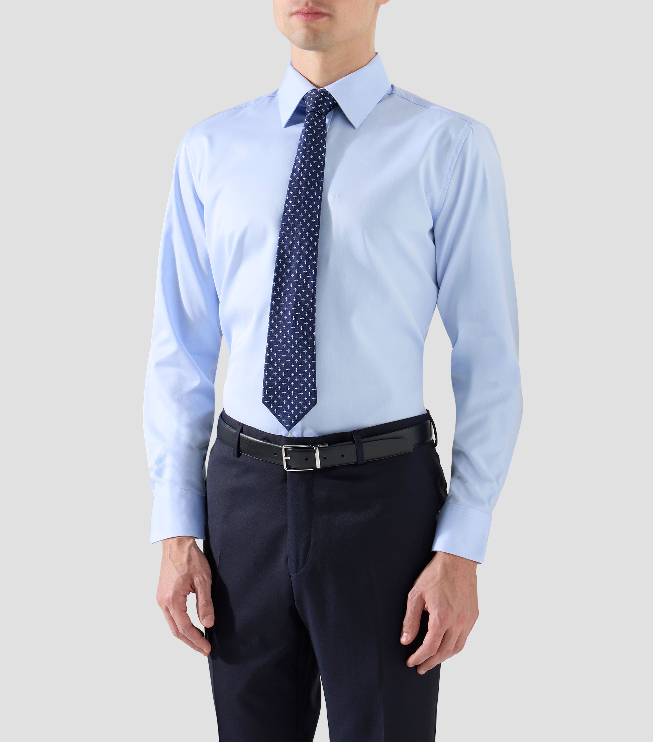 Camisa lisa manga larga Hombre