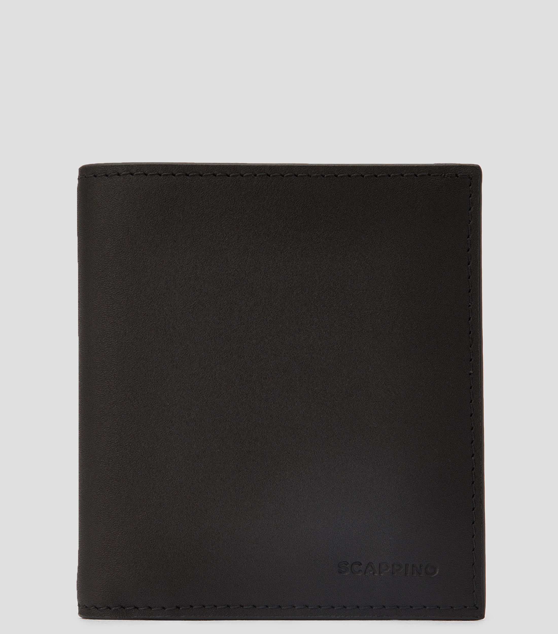 Cartera bifold en piel bovina negra Hombre