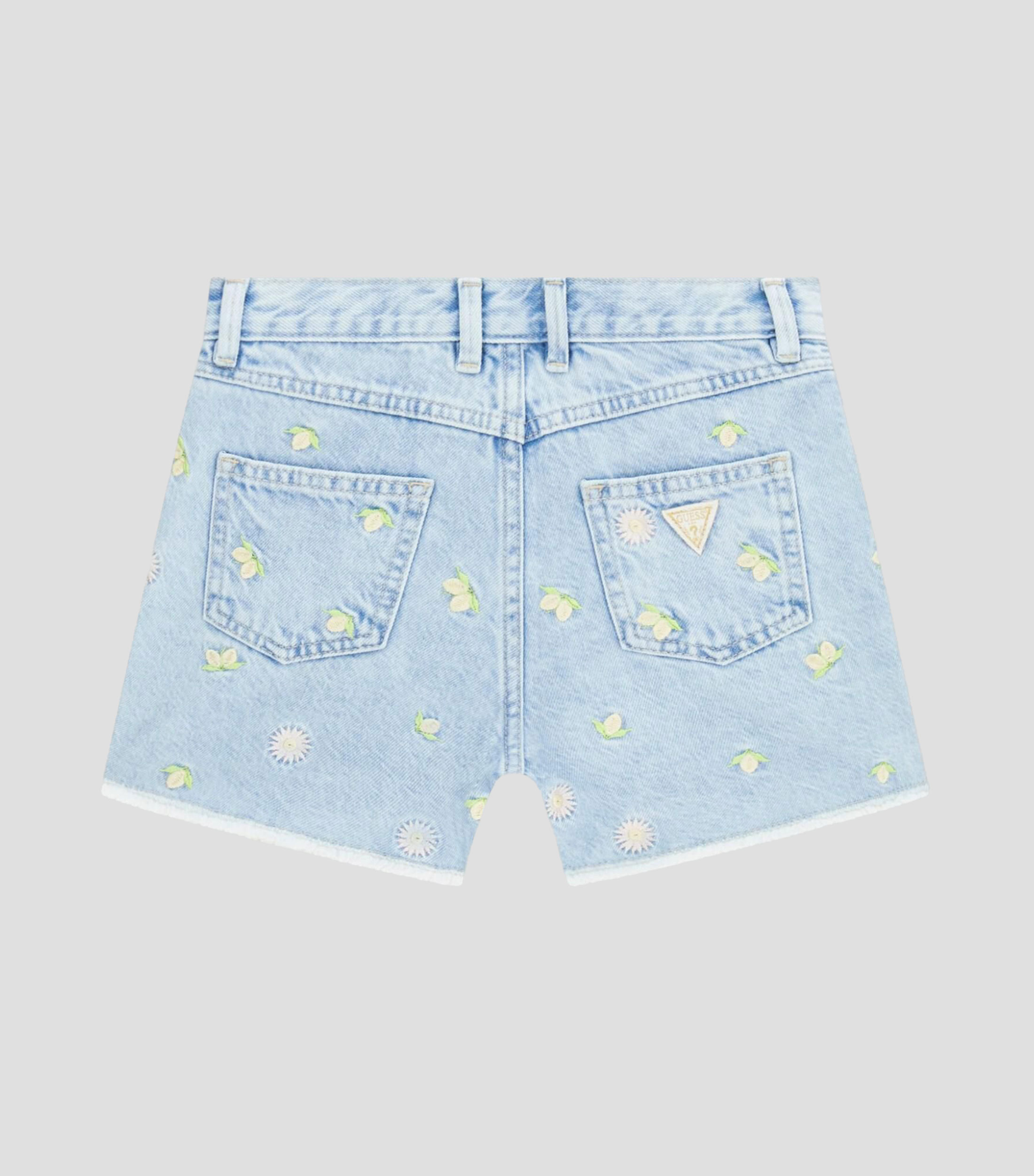 Short de mezclilla con diseño fantasía de bordados Niña