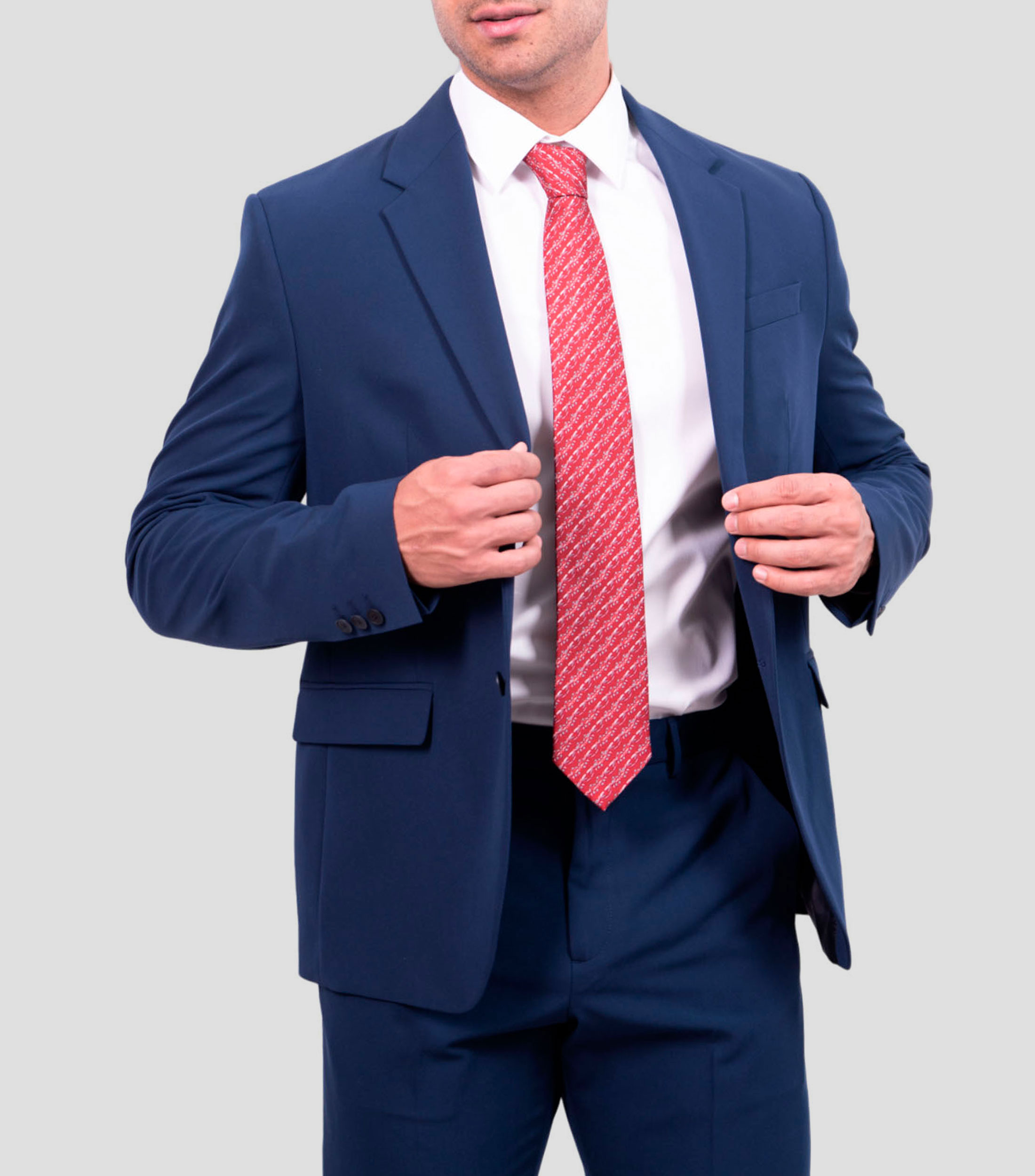 Corbata ancha en seda Quetzalcoatl rojo, azul