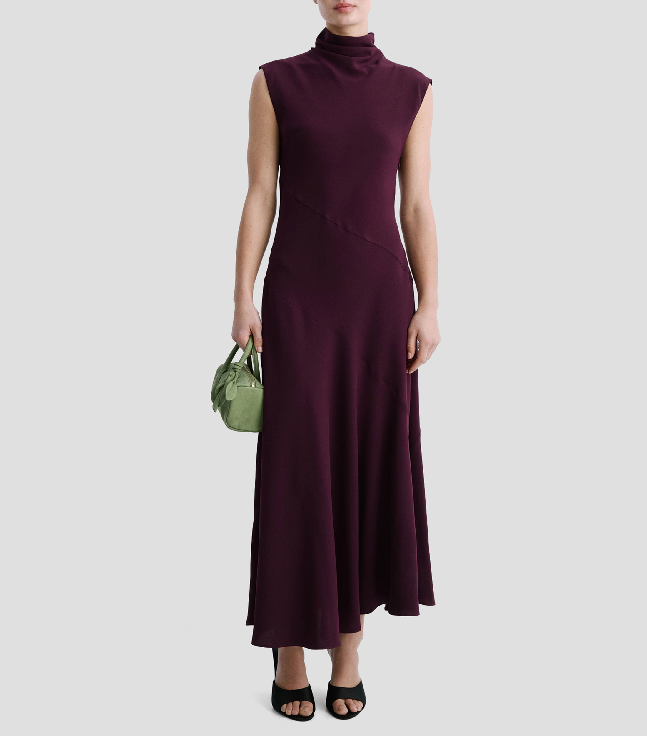 Vestido largo liso Mujer