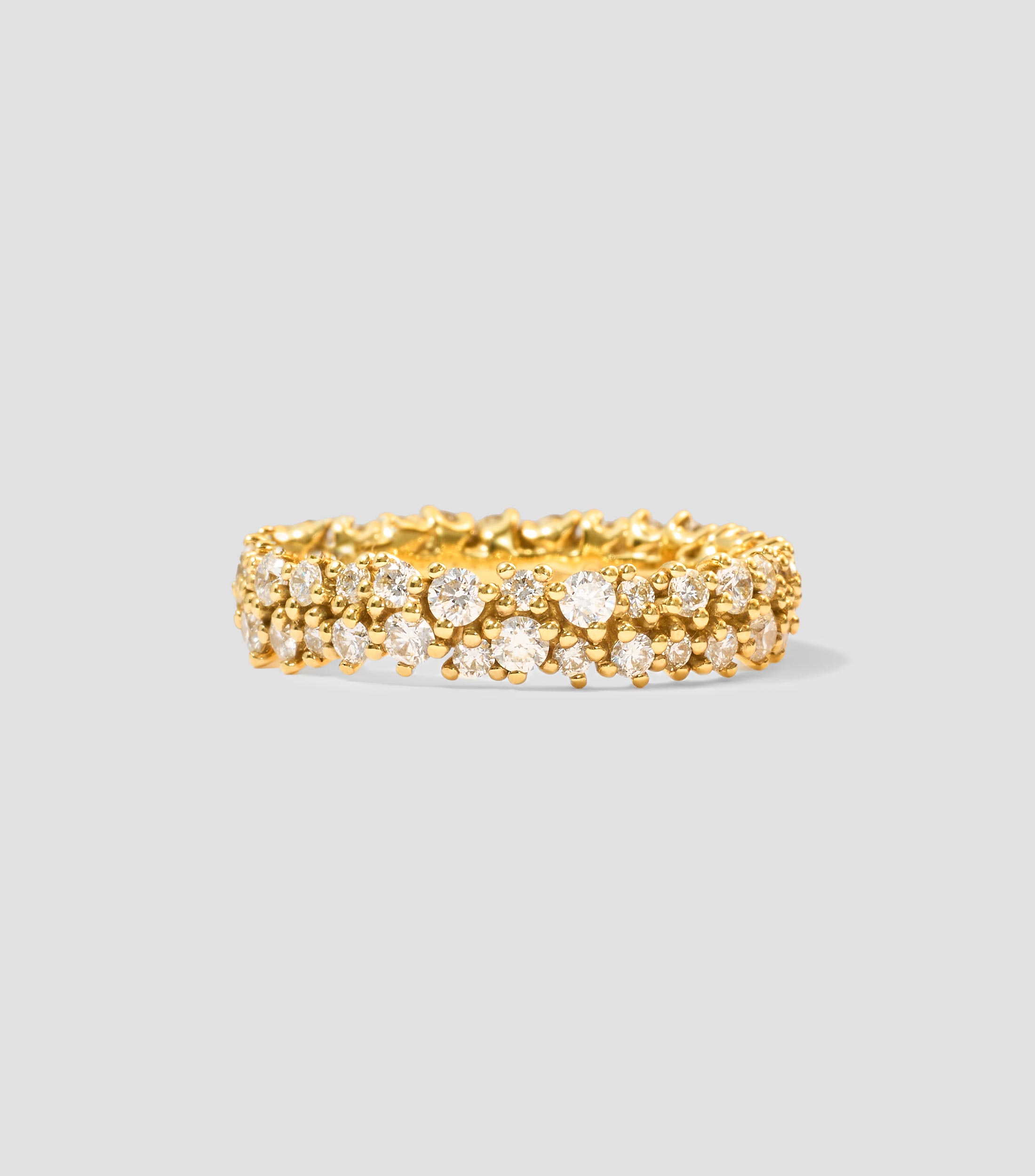 Anillo en oro amarillo de 18 kilates Mimosa con diamantes Mujer