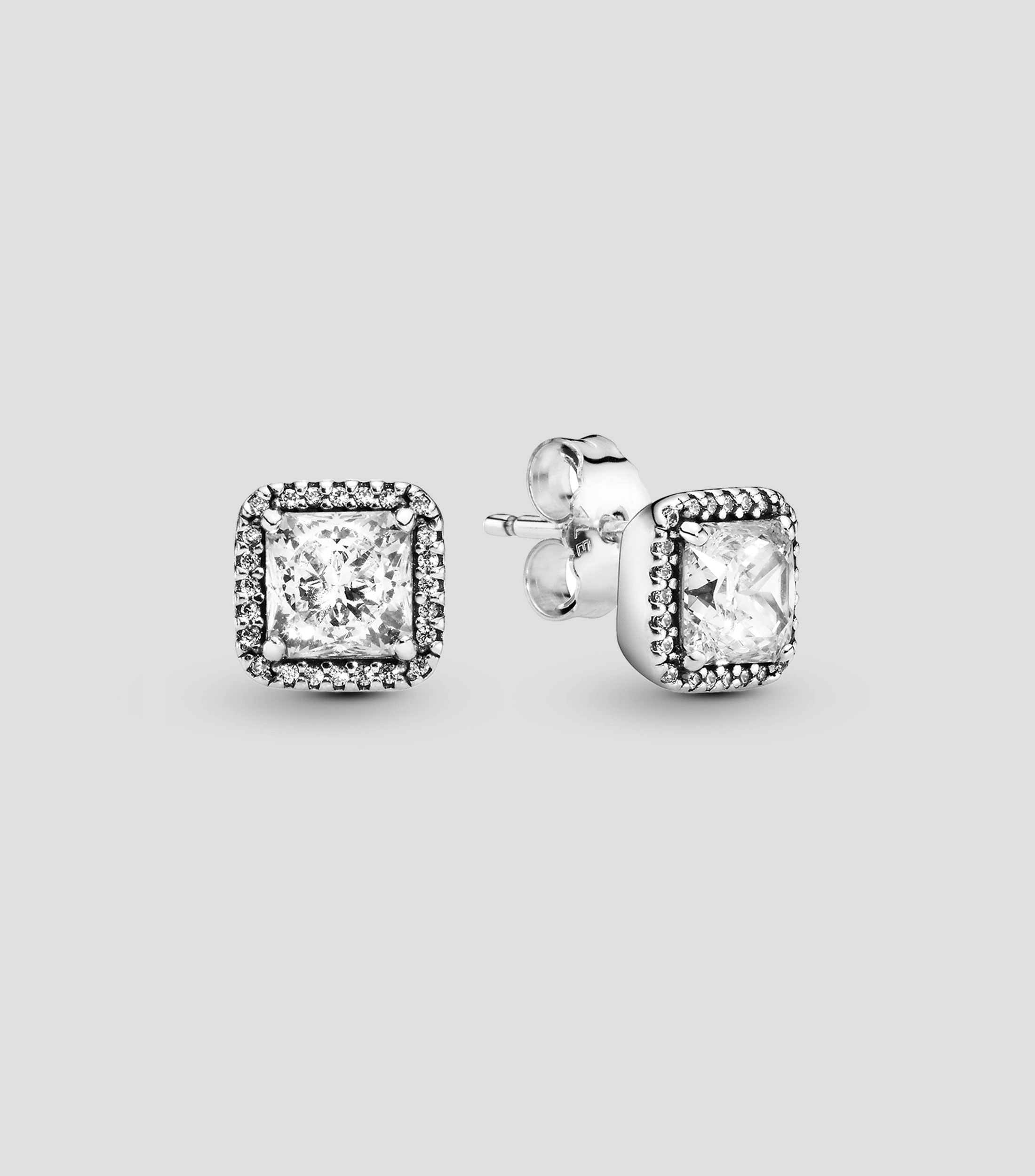 Aretes en plata con zirconia cúbica Mujer