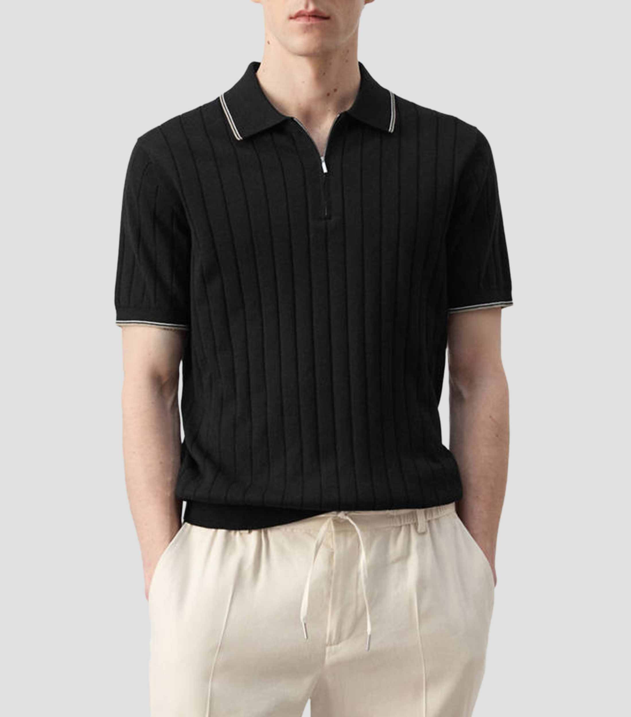 Playera tipo polo manga corta lisa Hombre