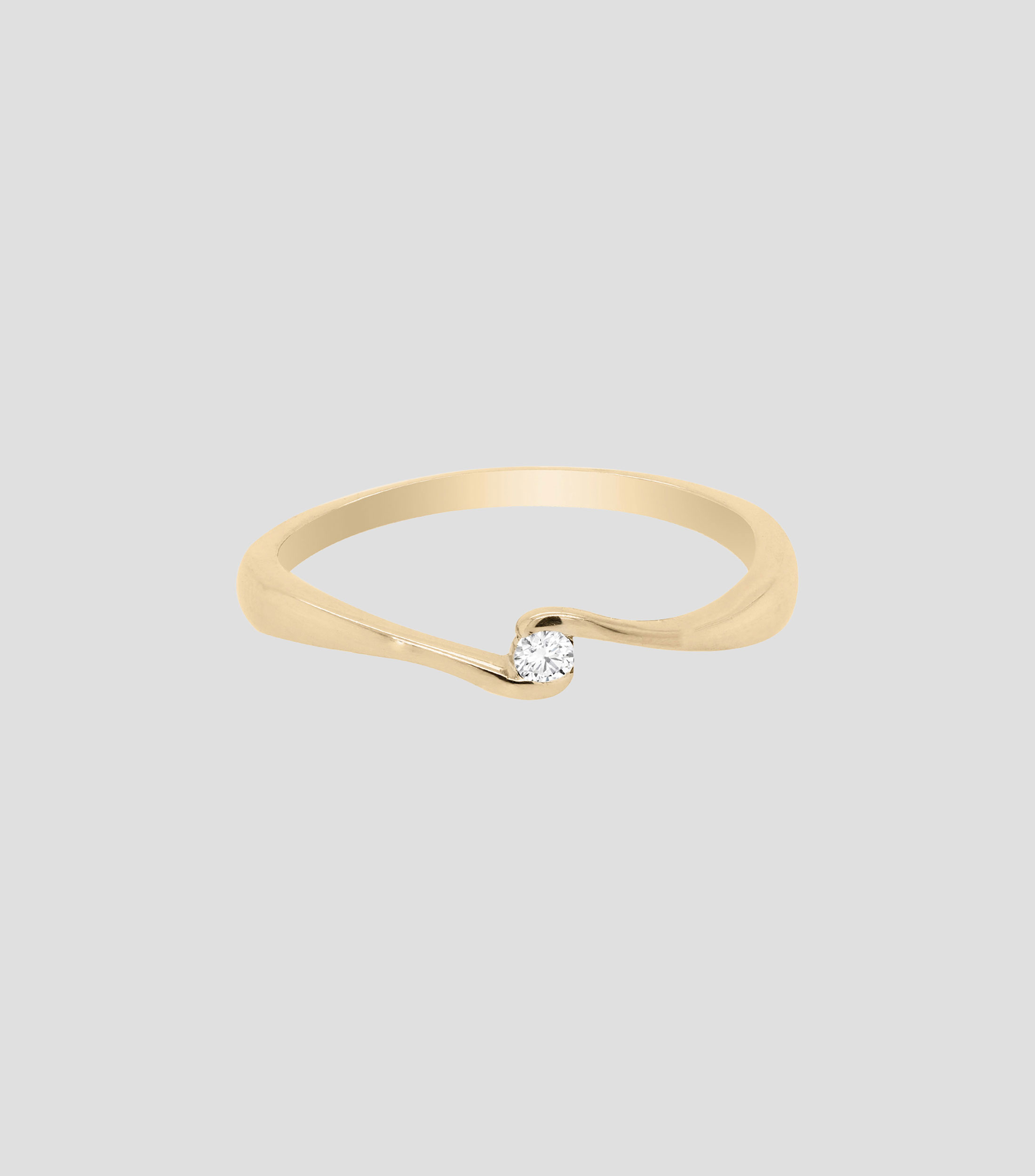 Anillo solitario en oro de 14 kilates con diamante Mujer