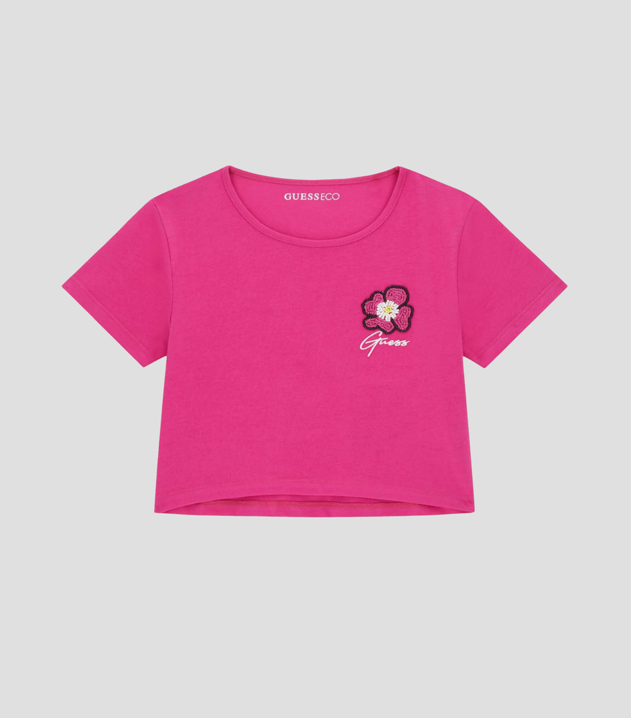 Playera cuello redondo manga corta con microdiseños Niña