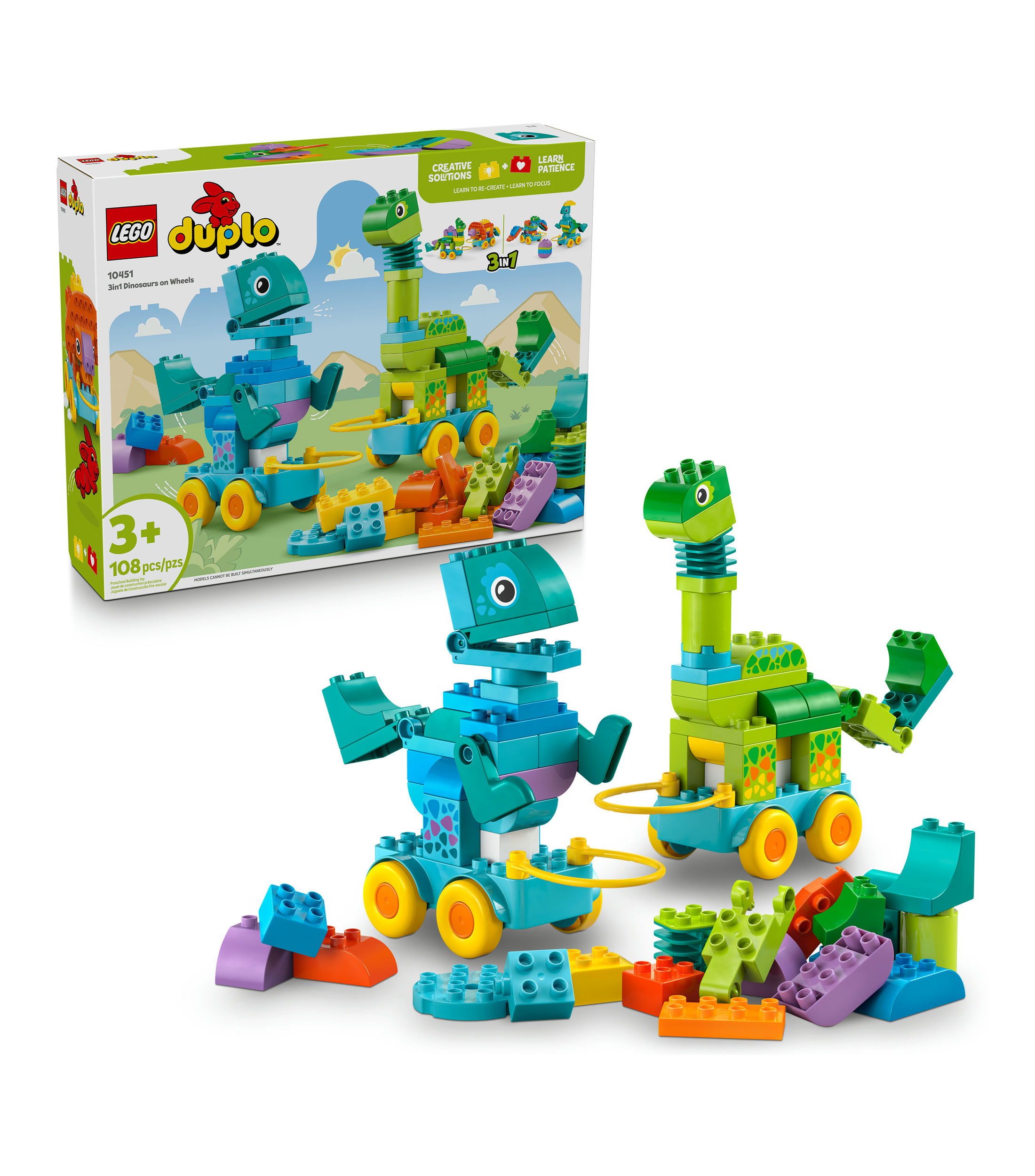 Lego Duplo Mi Pueblo Dinosaurios sobre Ruedas 3en1 10451