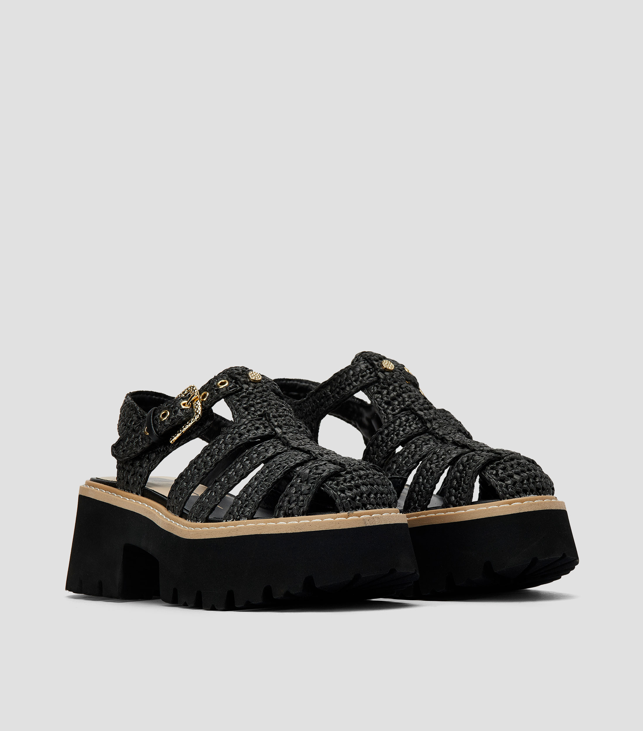Sandalias con tacón bajo ancho y plataforma Lasly Mujer