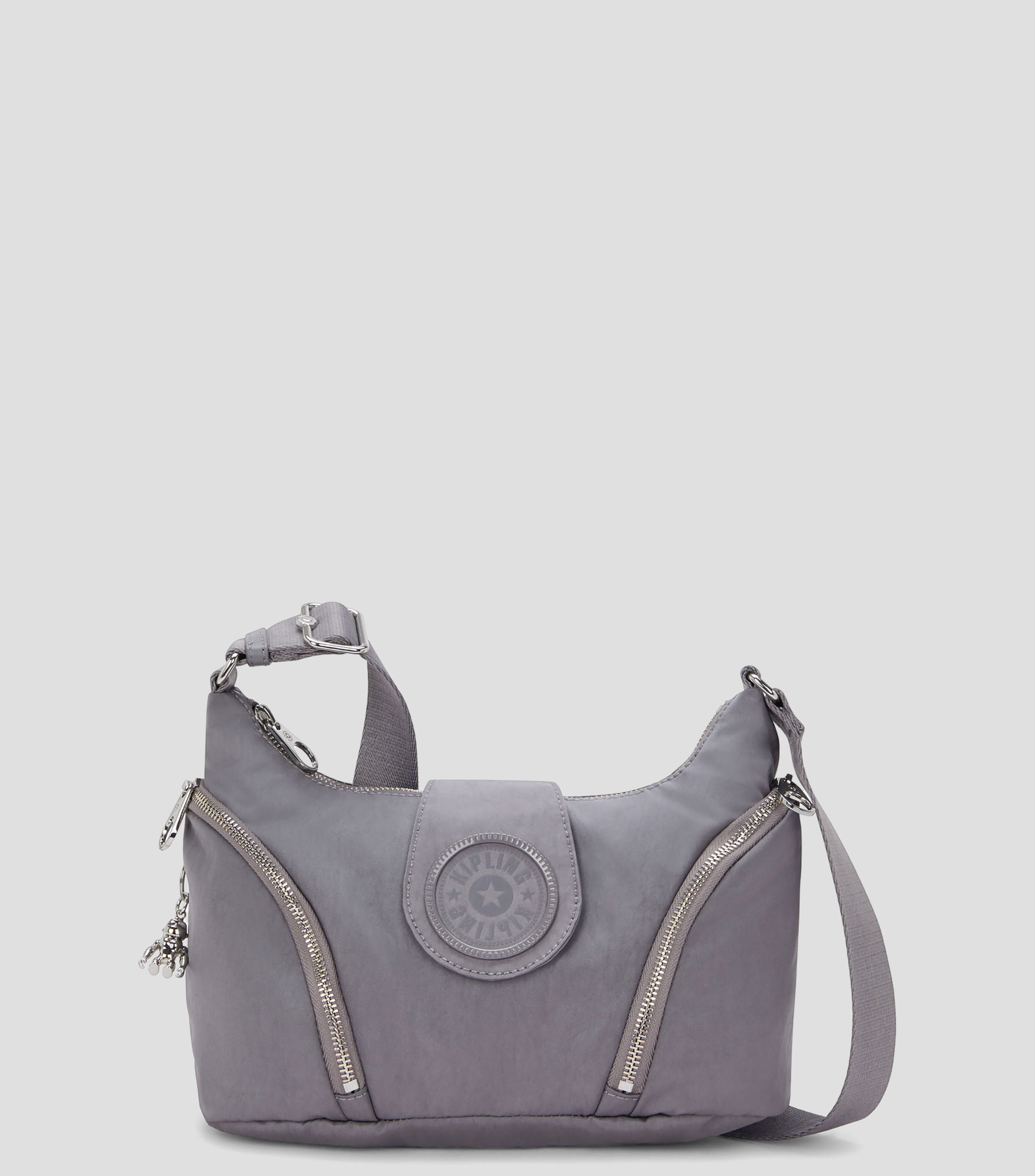 Bolsa crossbody gris Sera lisa Mujer