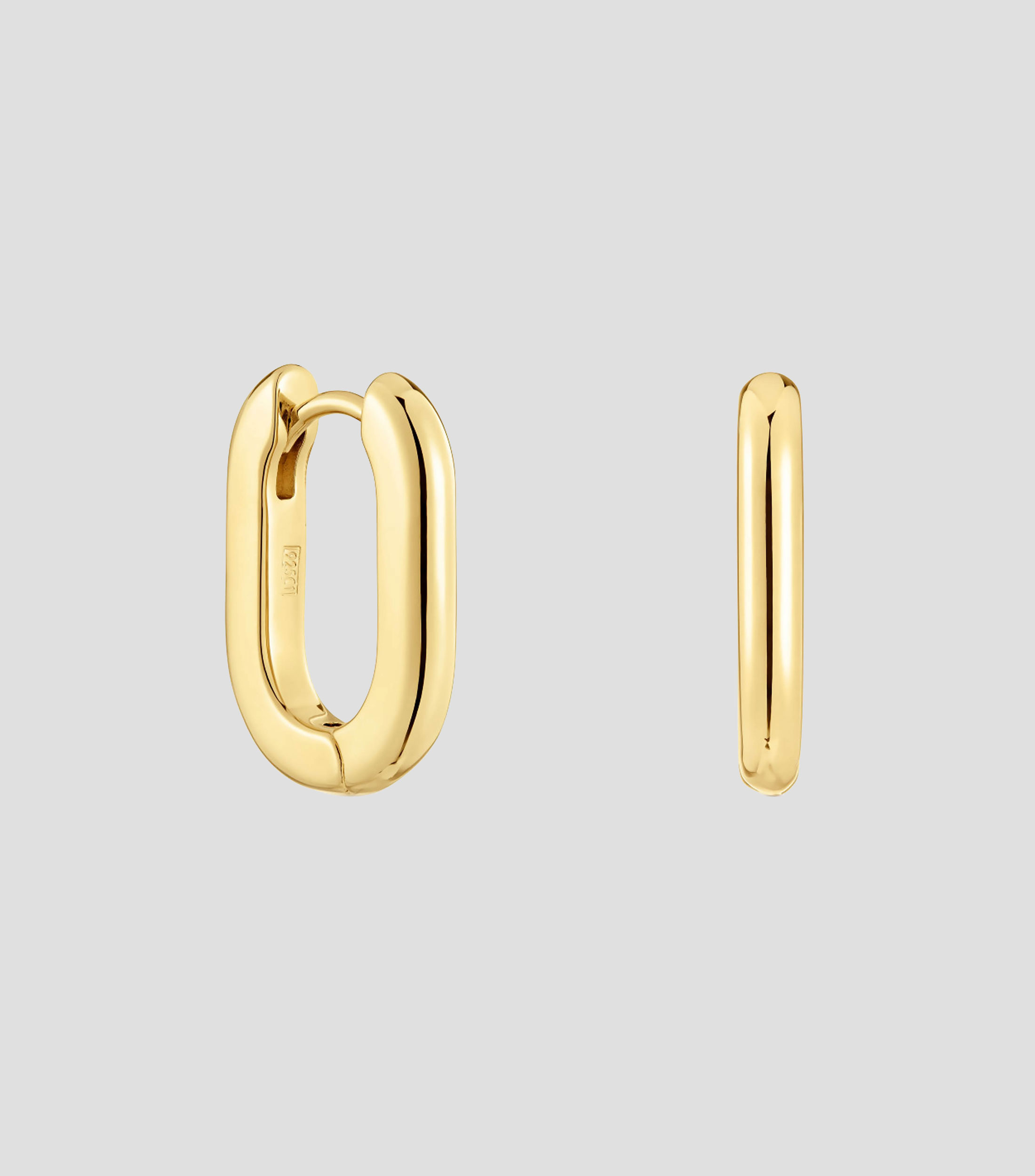 Aretes en plata ovalados Mujer