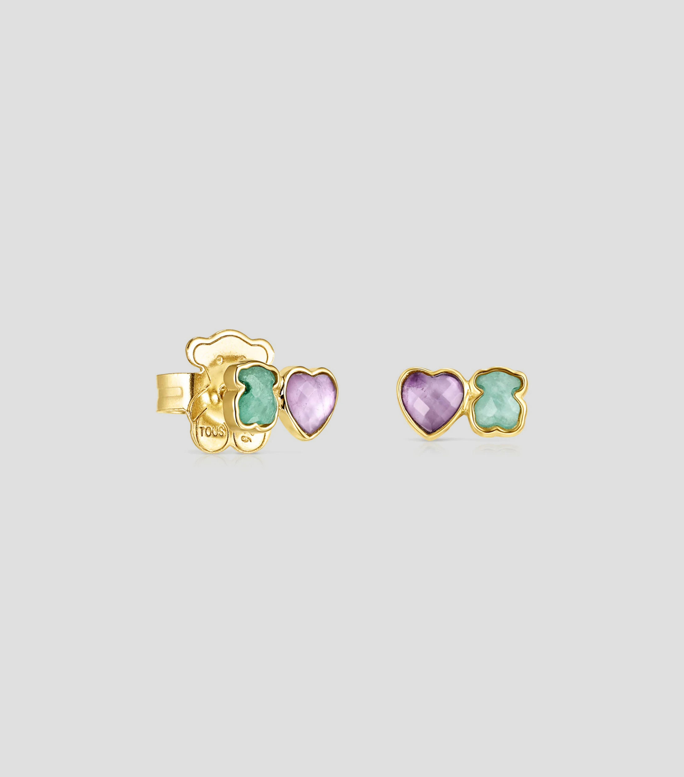 Aretes en pata vermeil con gemas Mujer