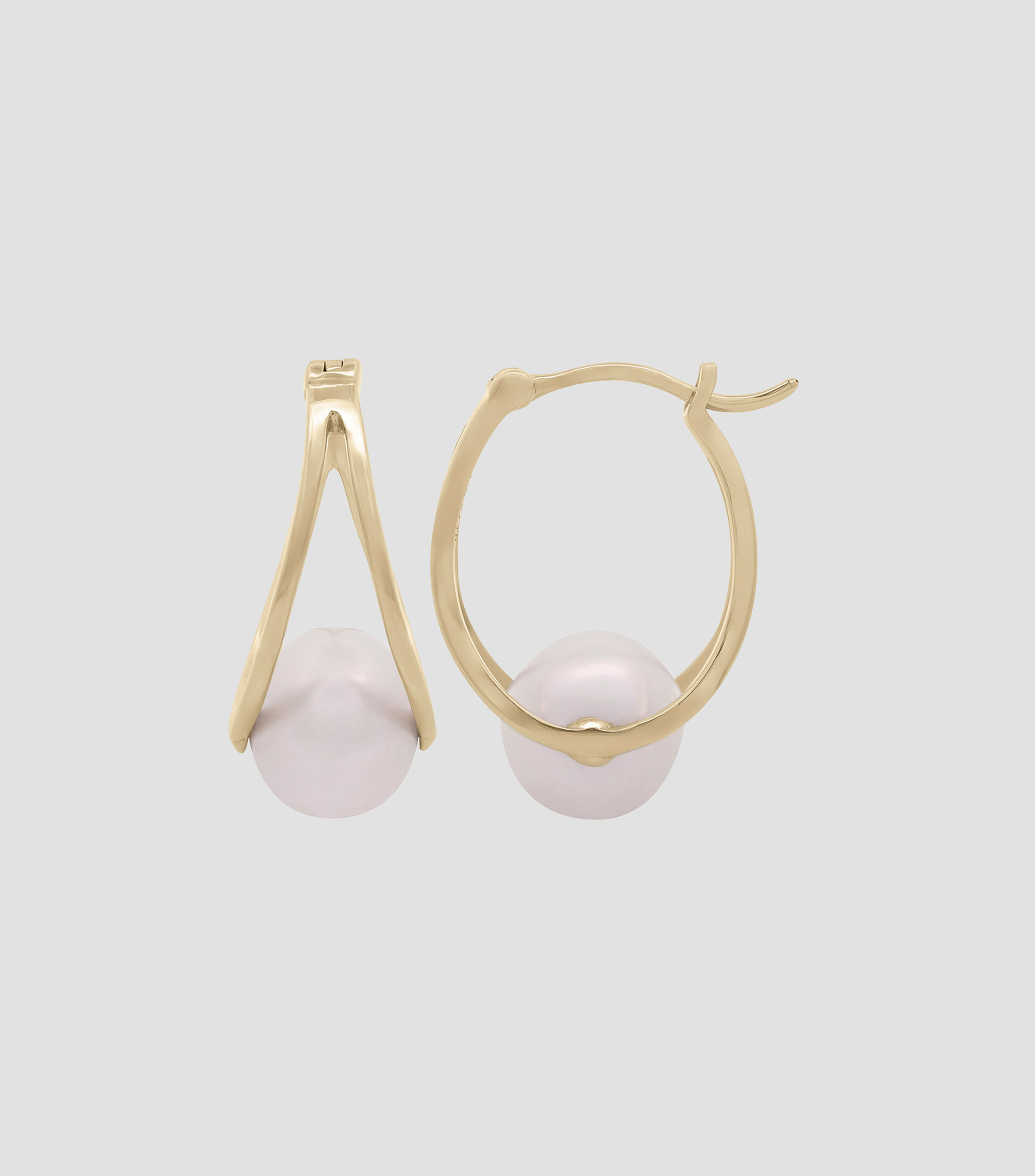 Aretes en oro amarillo 14 kilates con perla Mujer