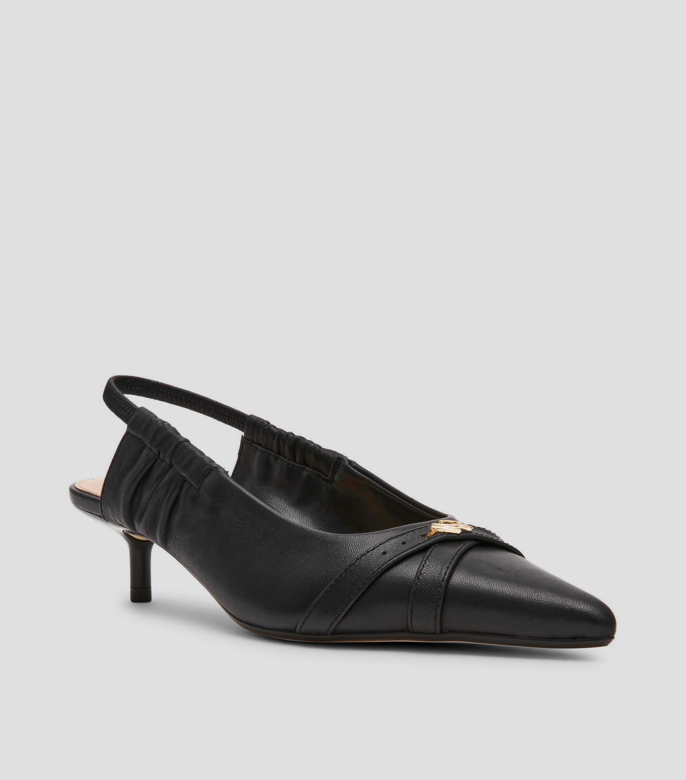 Zapatillas Slingback con tacón bajo delgado Mujer