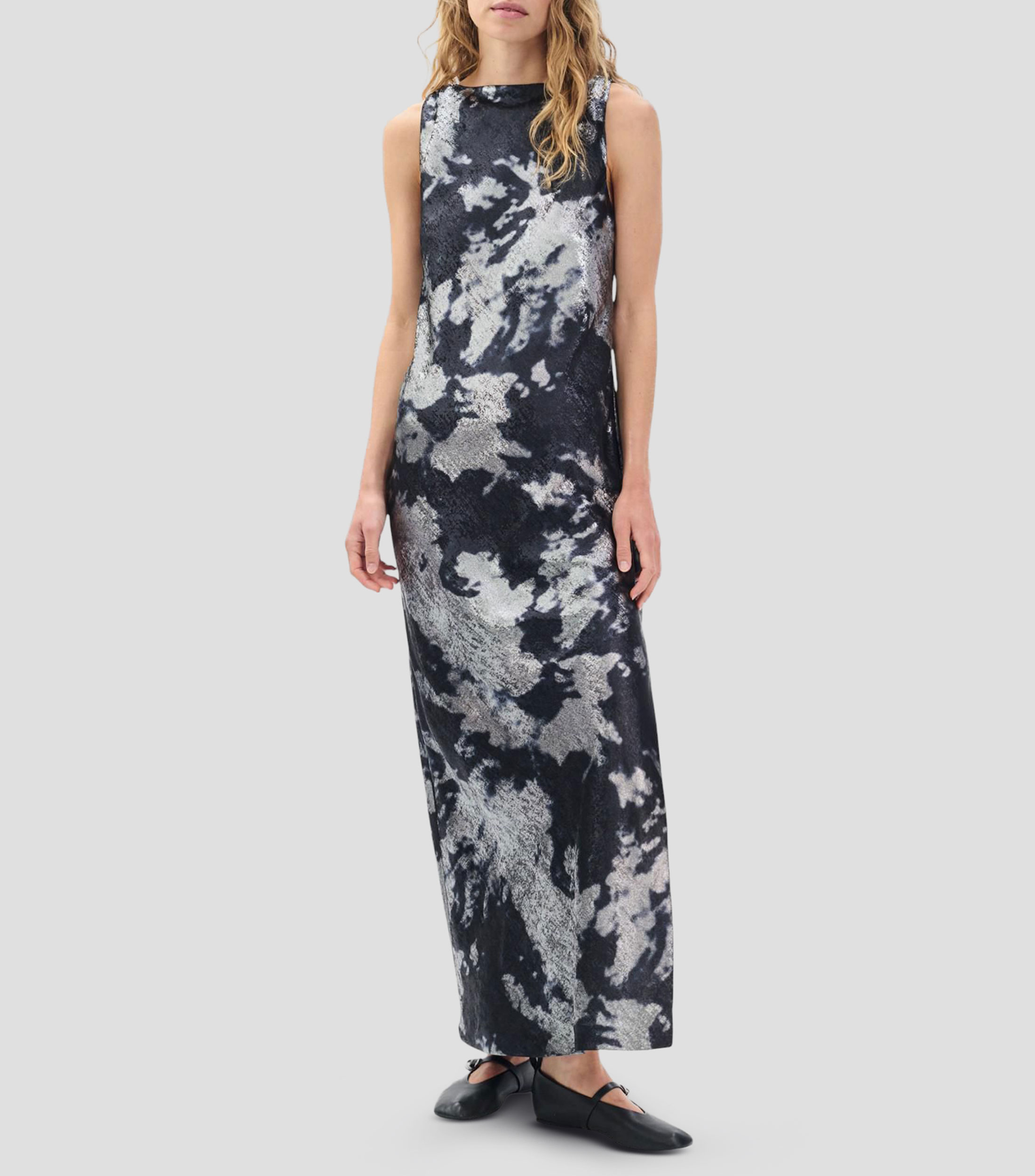 Vestido largo estampado Mujer