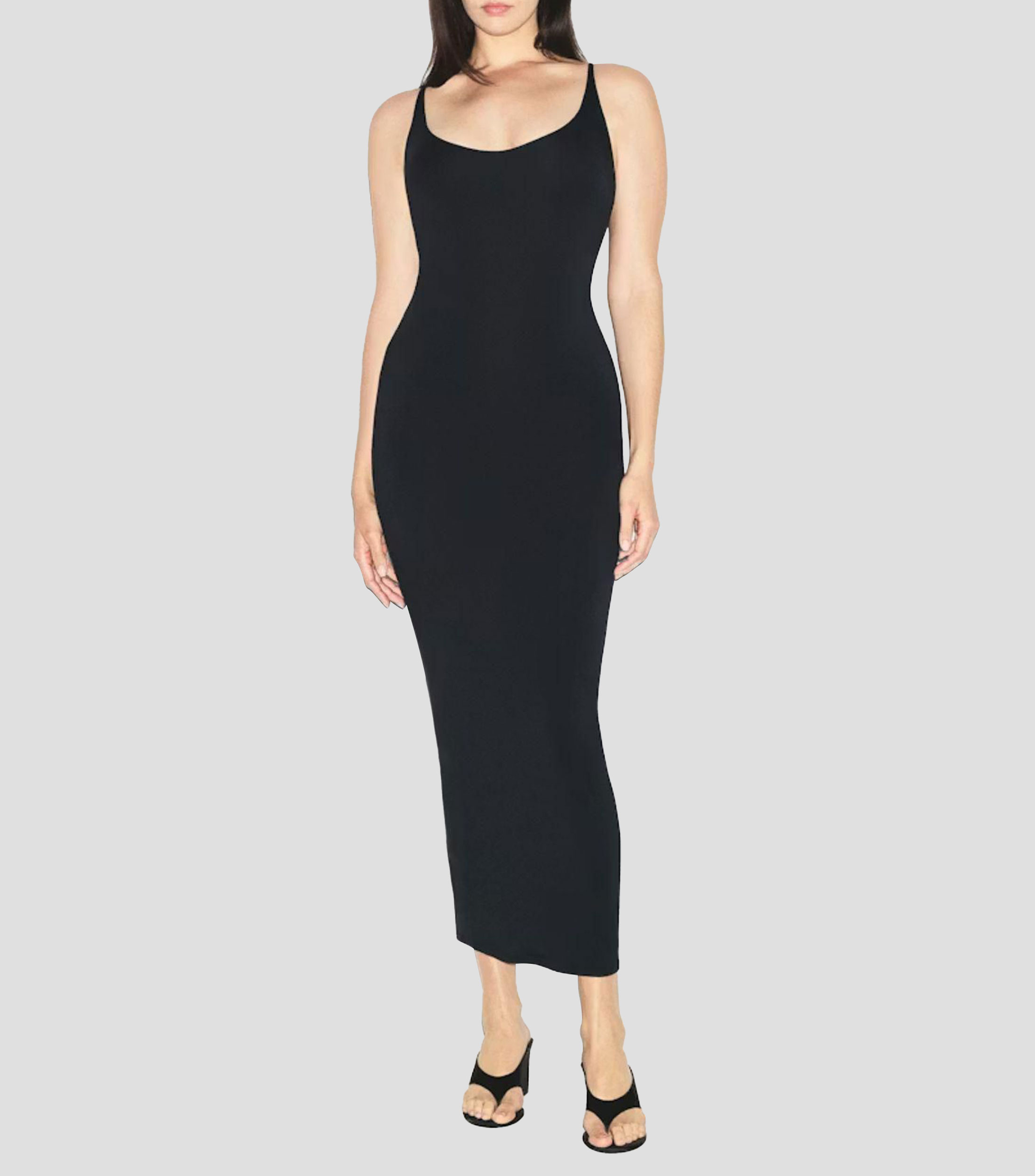 Vestido largo liso Mujer
