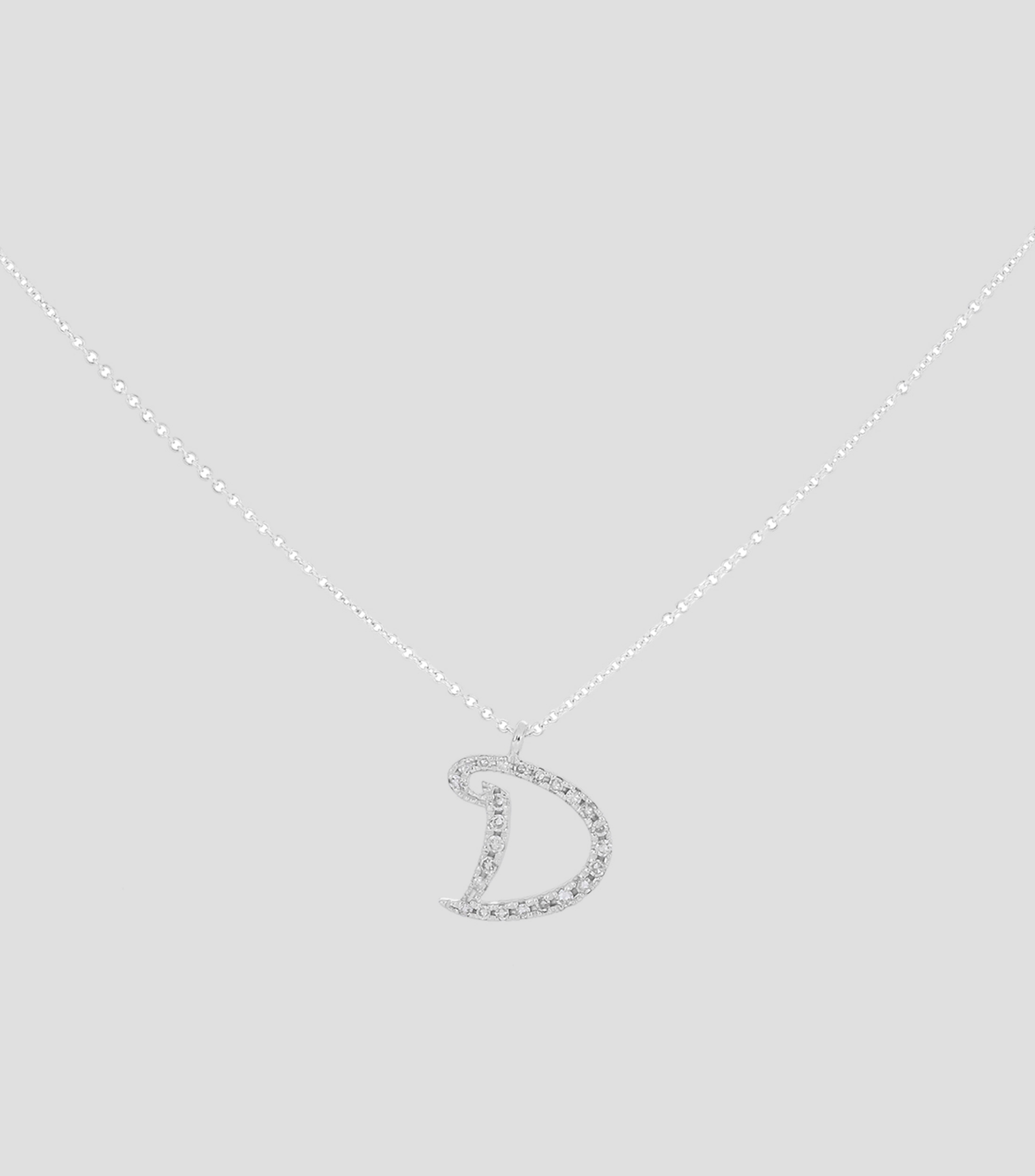 Dije en Oro blanco de 14 kilates con diamantes Mujer