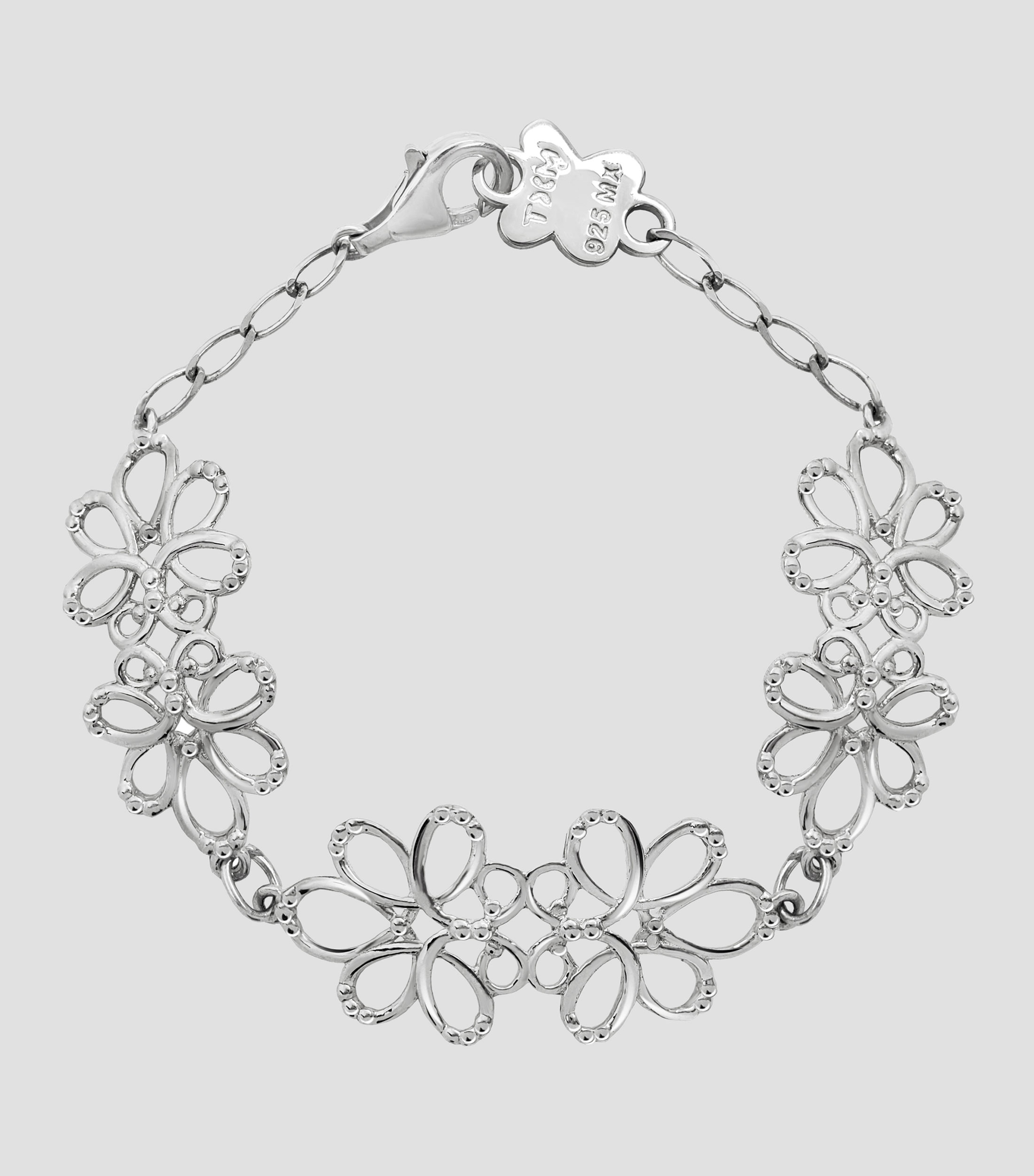 Pulsera en plata .925 detalle de 3 módulos Mujer
