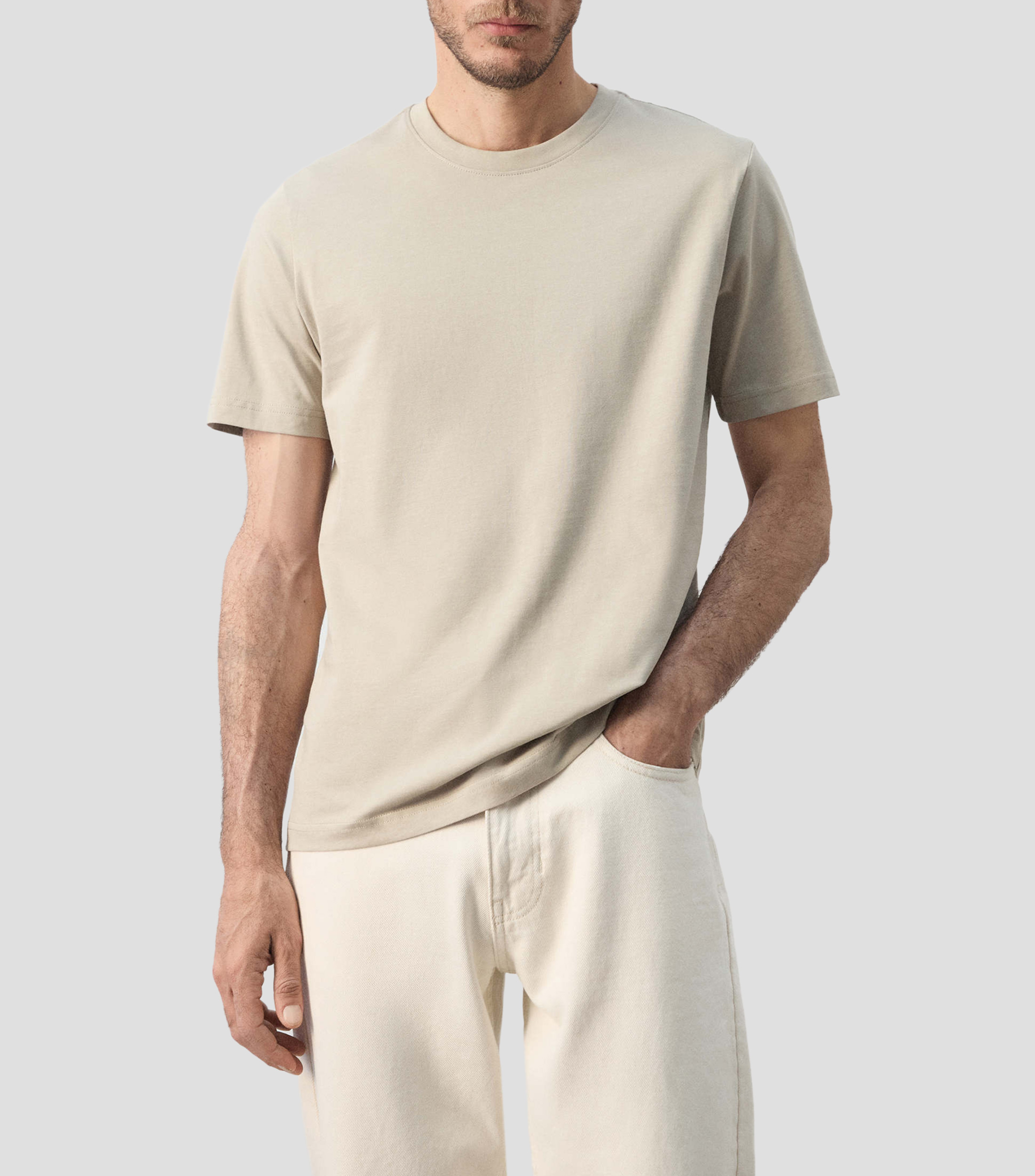 Playera cuello redondo manga corta liso Hombre