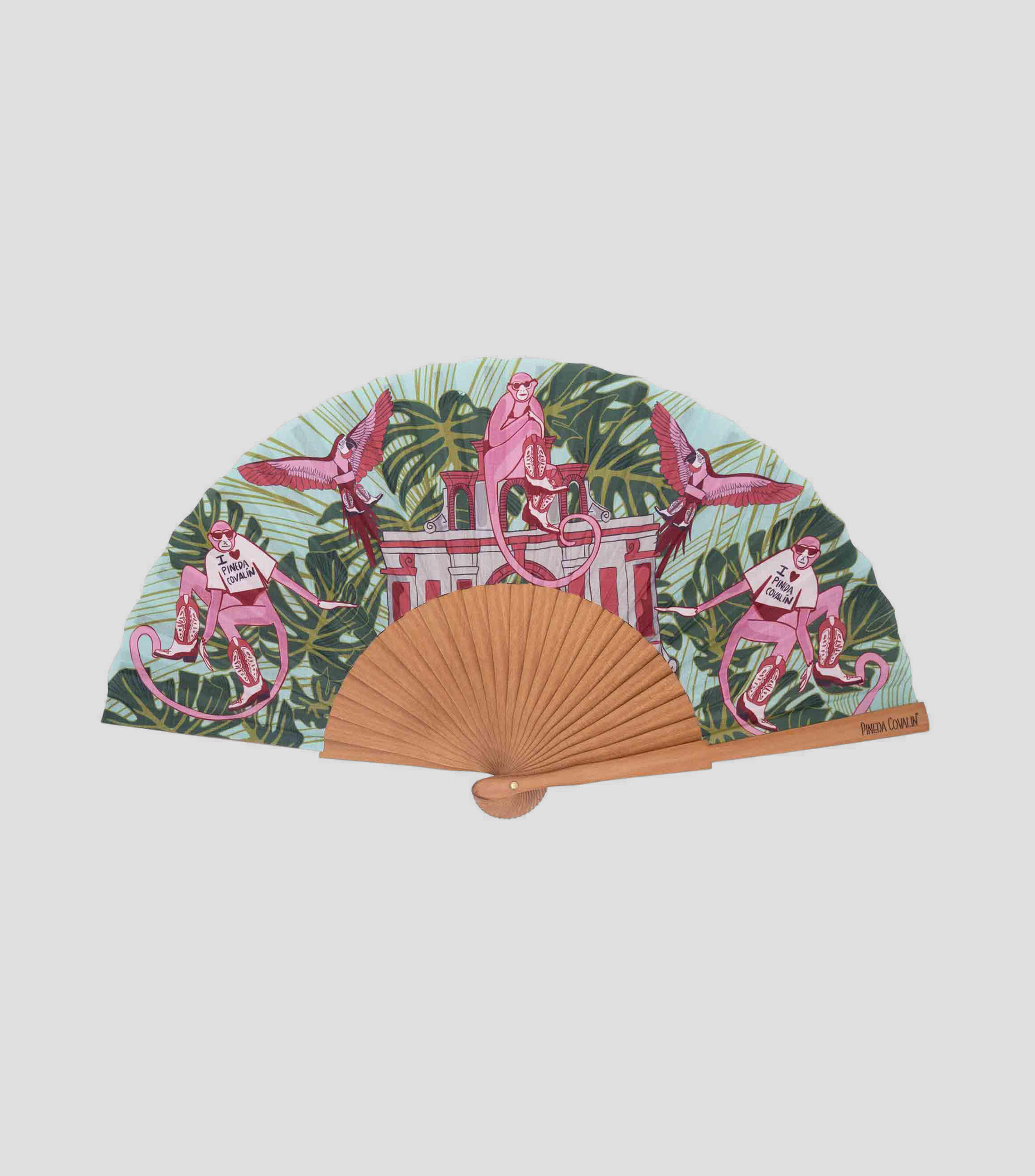 Abanico multicolor Estampado IIK Monos guardianes Mujer