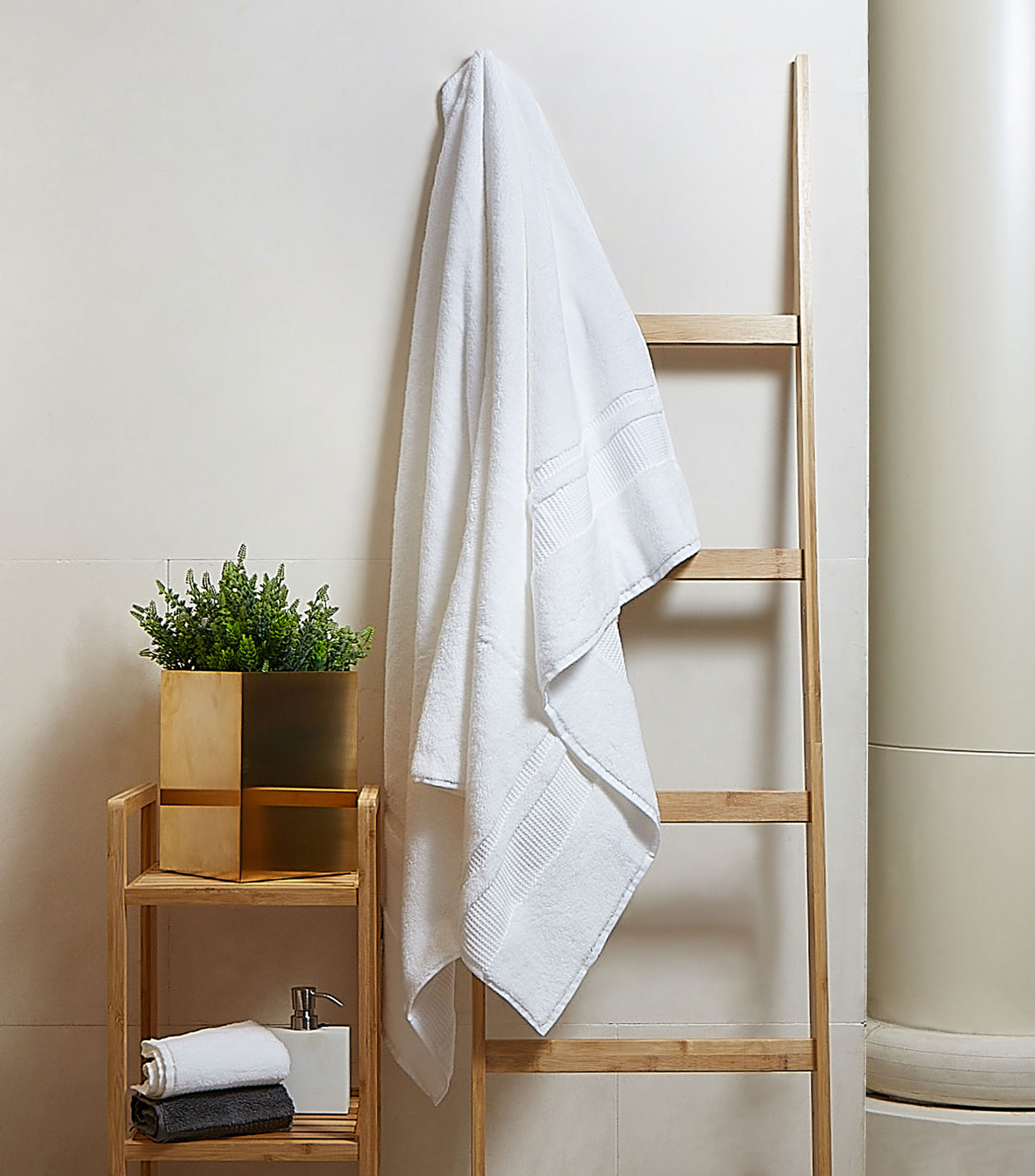 Toalla de Baño Pera en algodón blanco