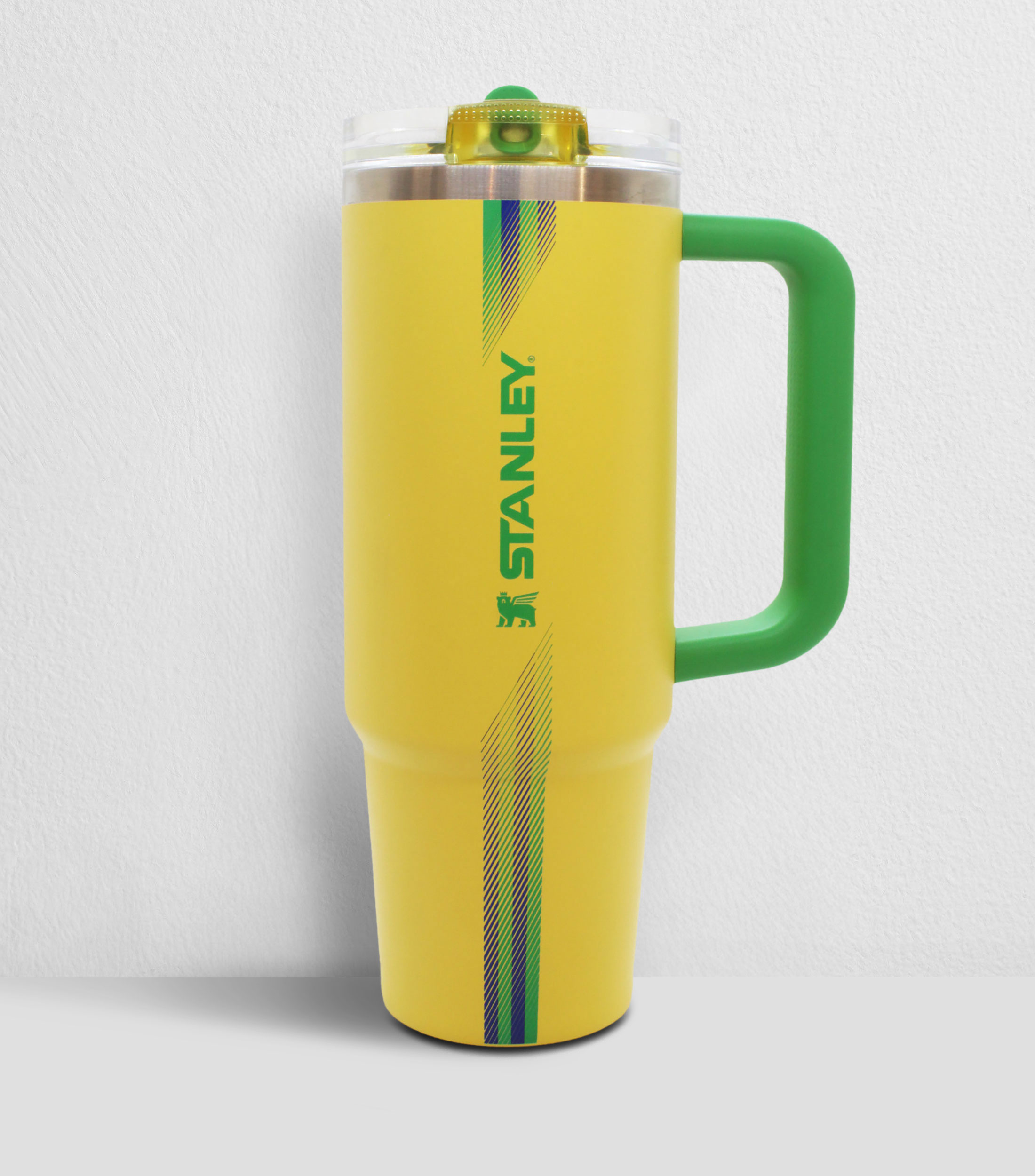 Termo Stanley Quencher ProTour Flip Straw amarillo en acero inoxidable con popote, 887 ml