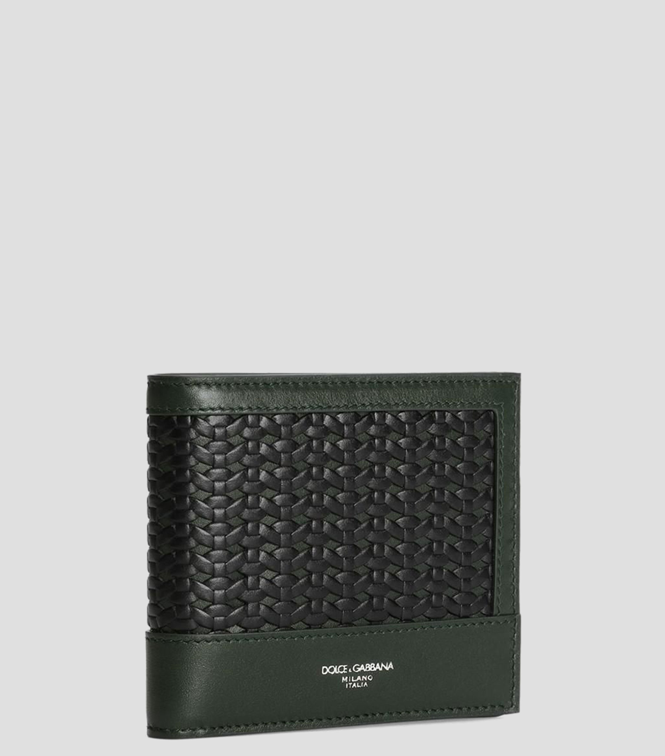 Cartera bifold en piel de anguila con SLG Signature microdiseño Hombre