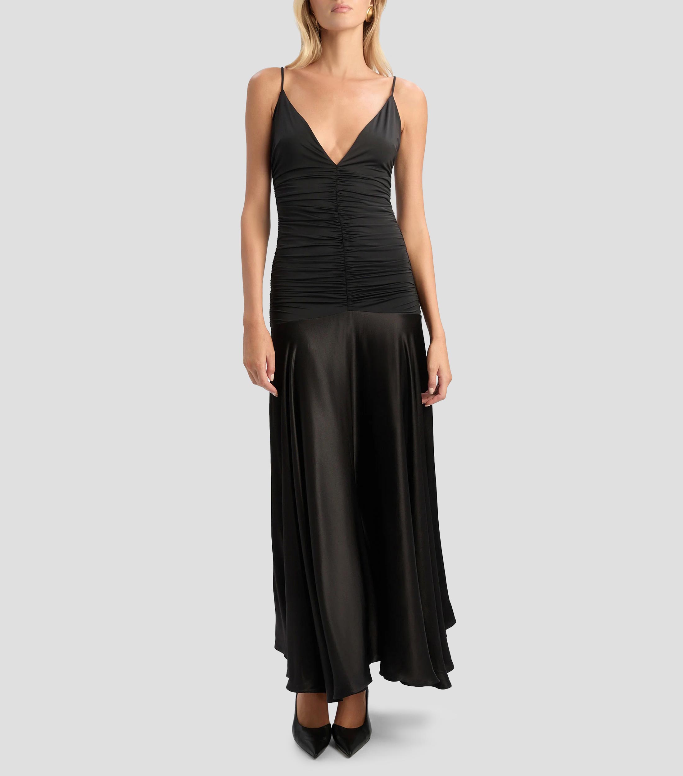 Vestido de fiesta largo liso Mujer
