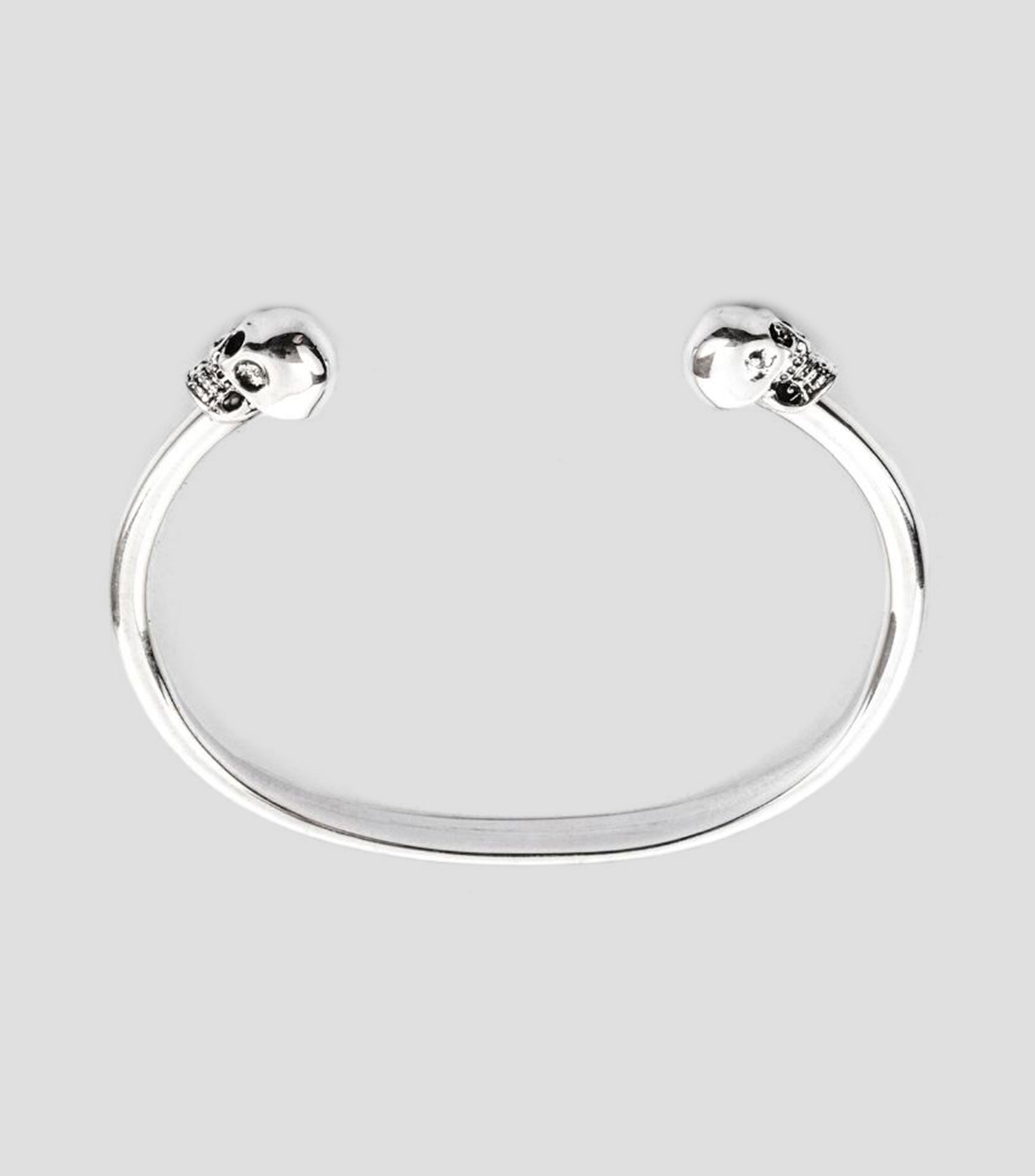 Brazalete ajustable en plata .925 Cráneos Unisex