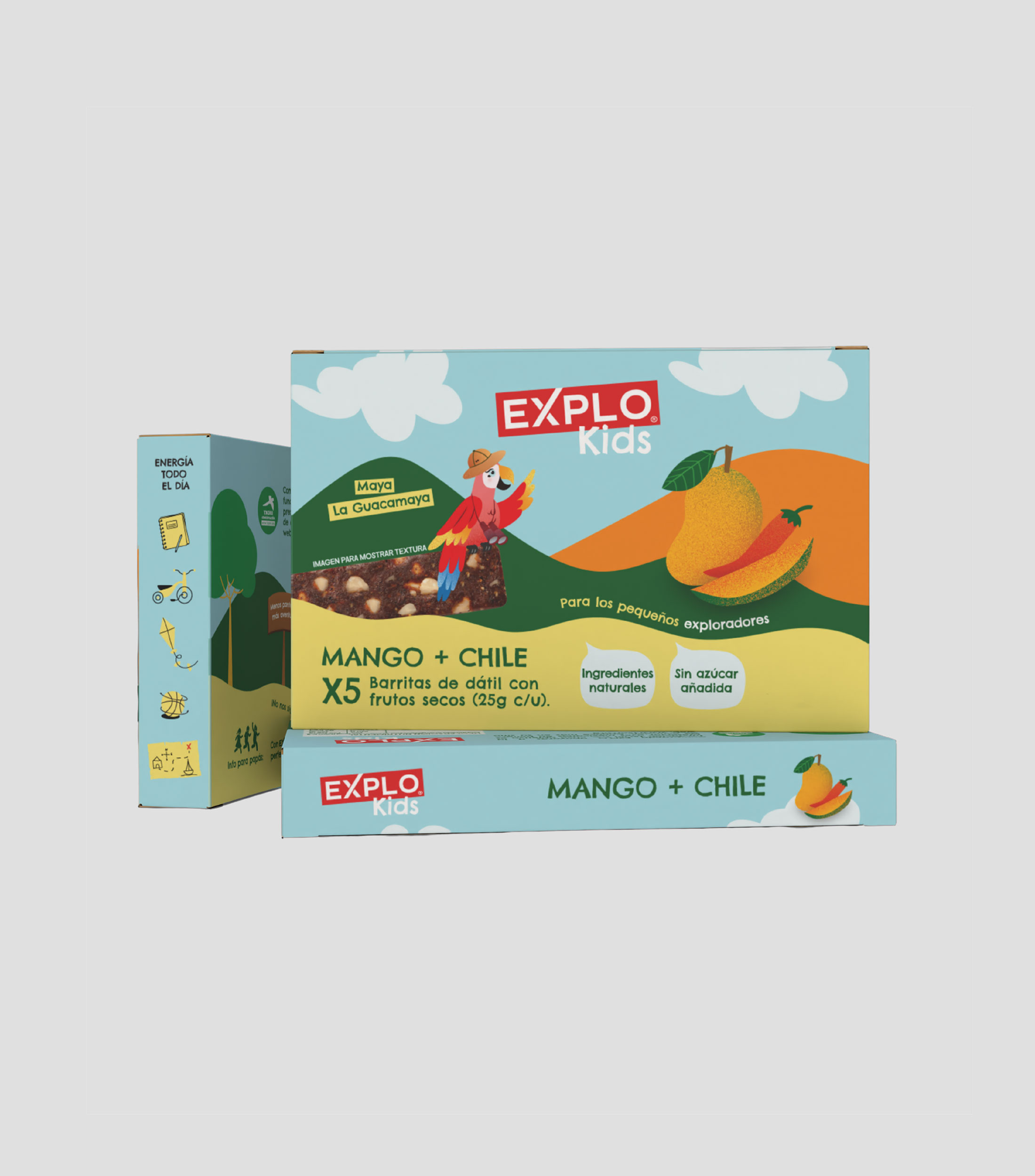 EXPLO Caja con 5 barritas de dátil EXPLO Kids Sabor Mango Chile, 25 gr ...