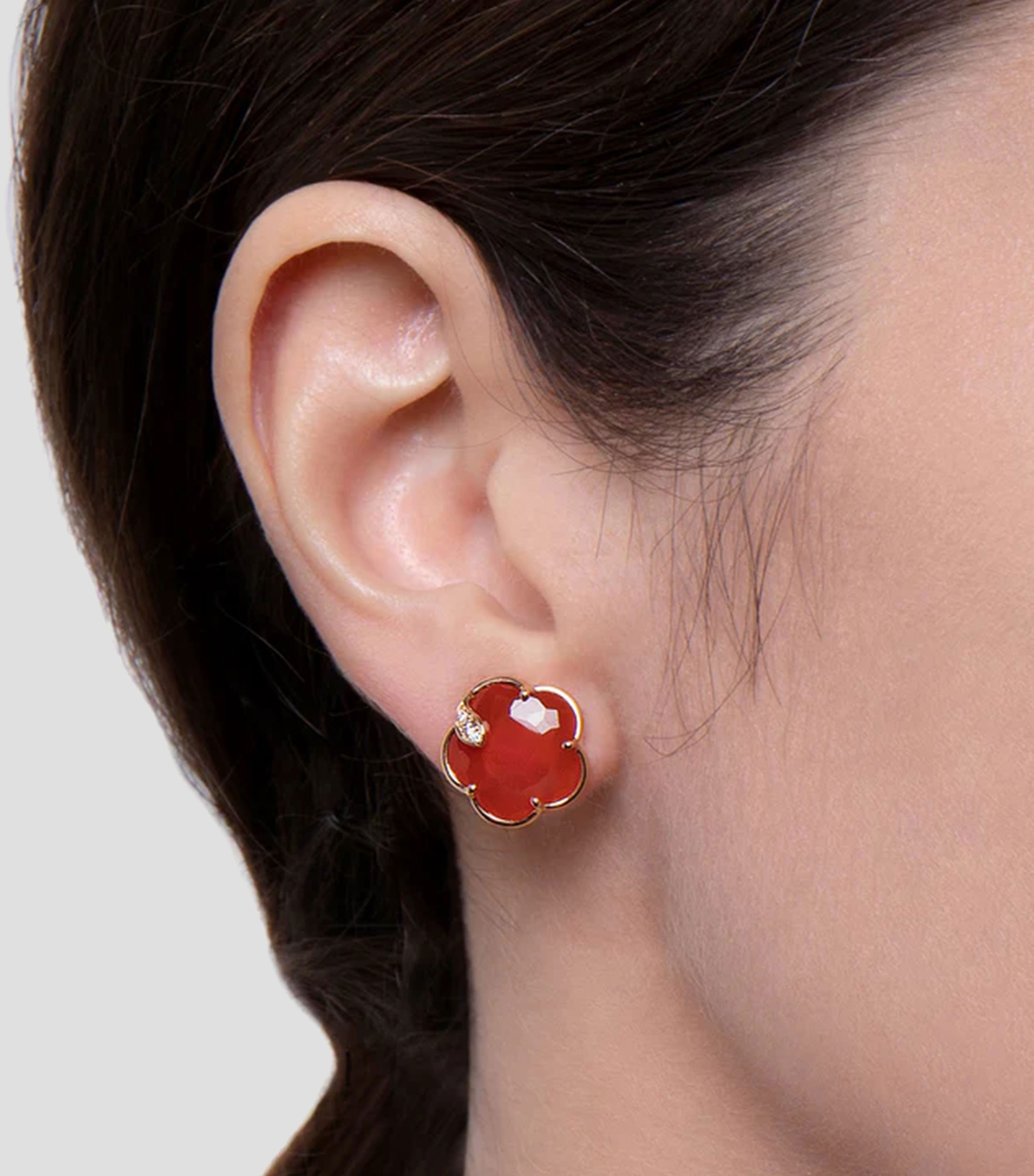 Aretes en oro rosa de 18 Kilates en forma de flor Joli Mujer