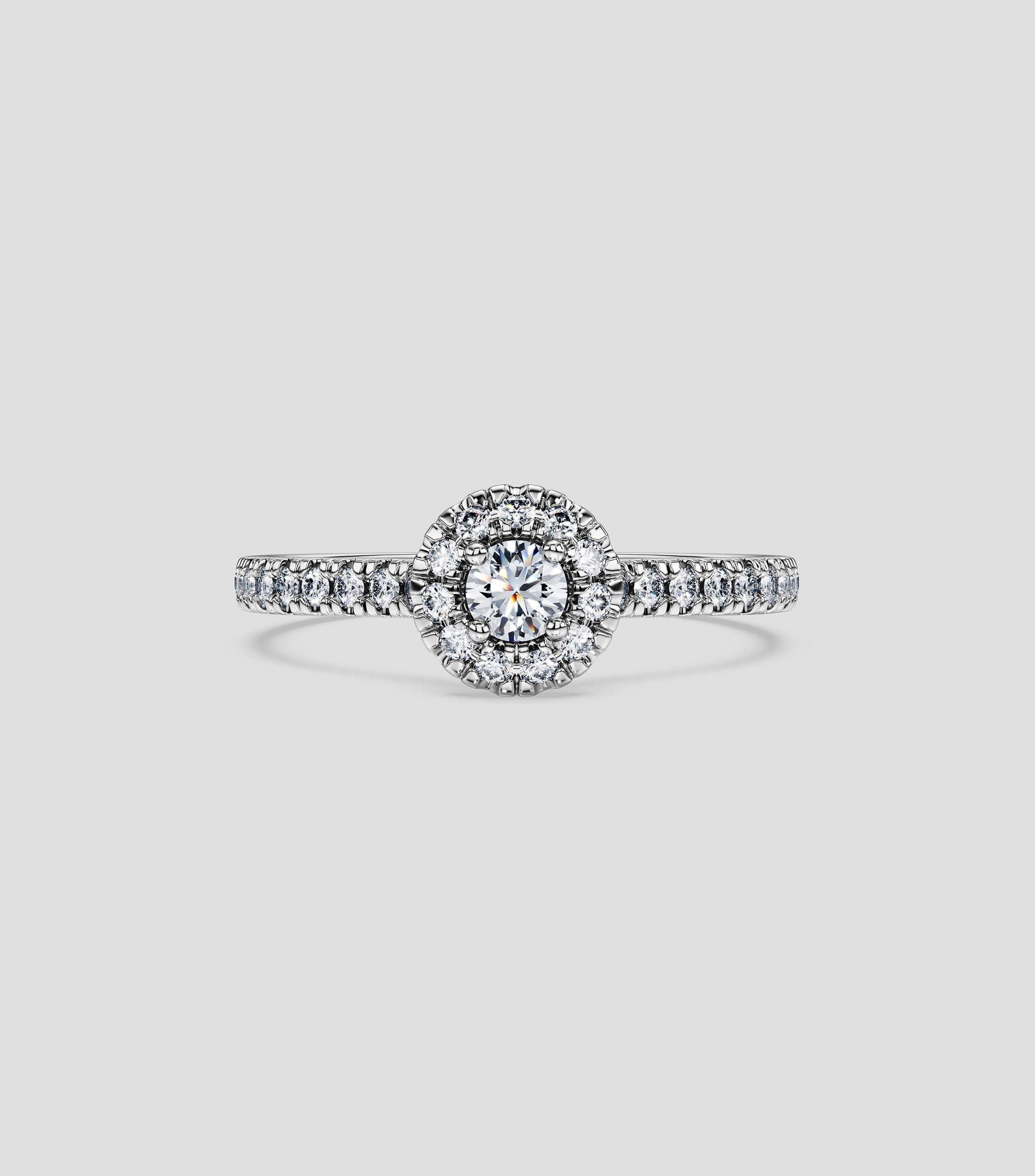 Anillo en oro blanco de 18 kilates Eternity con diamantes Mujer,Talla 7