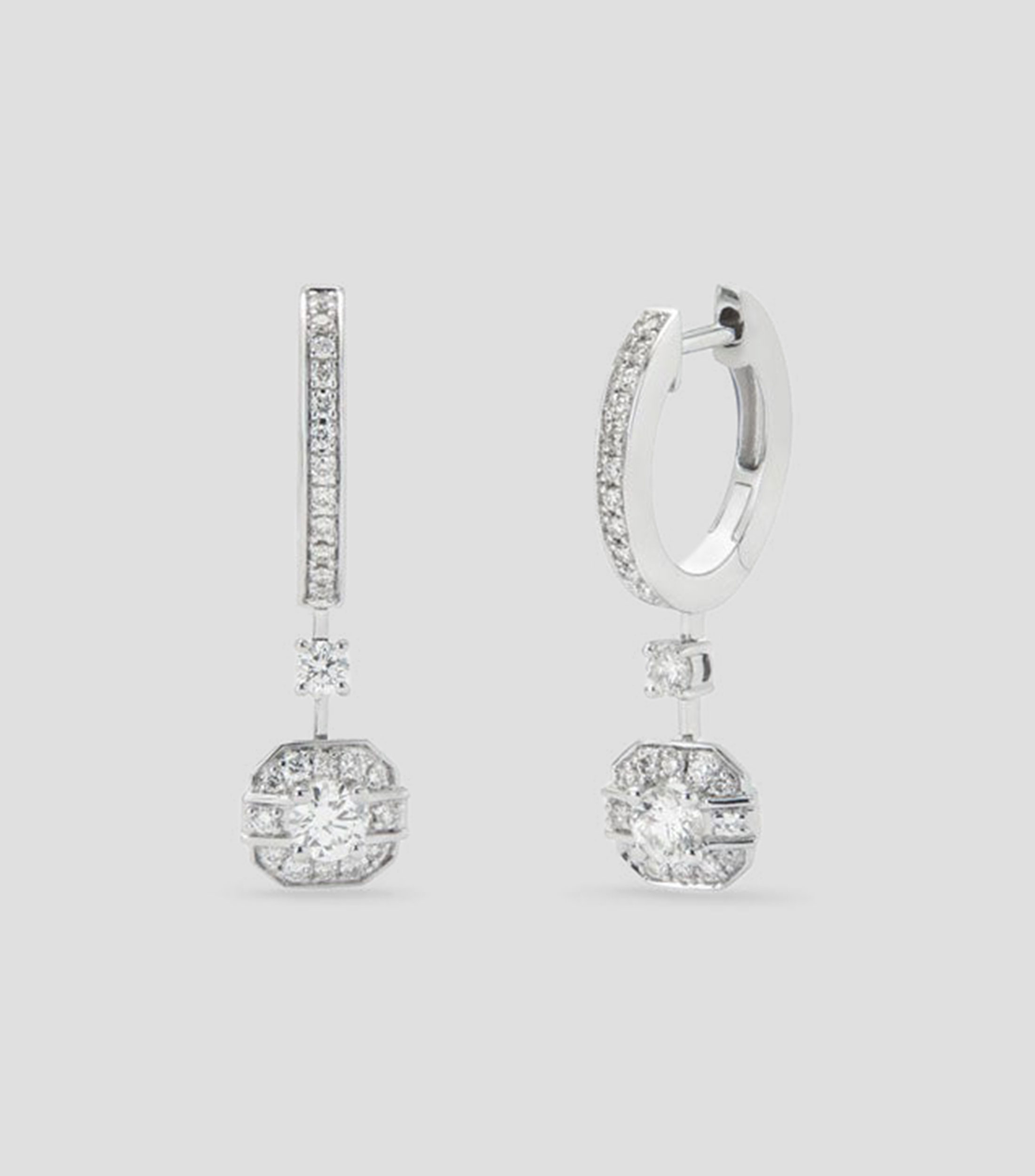 Pendientes en Oro blanco de 18 Kilates Compromiso Deco Mujer