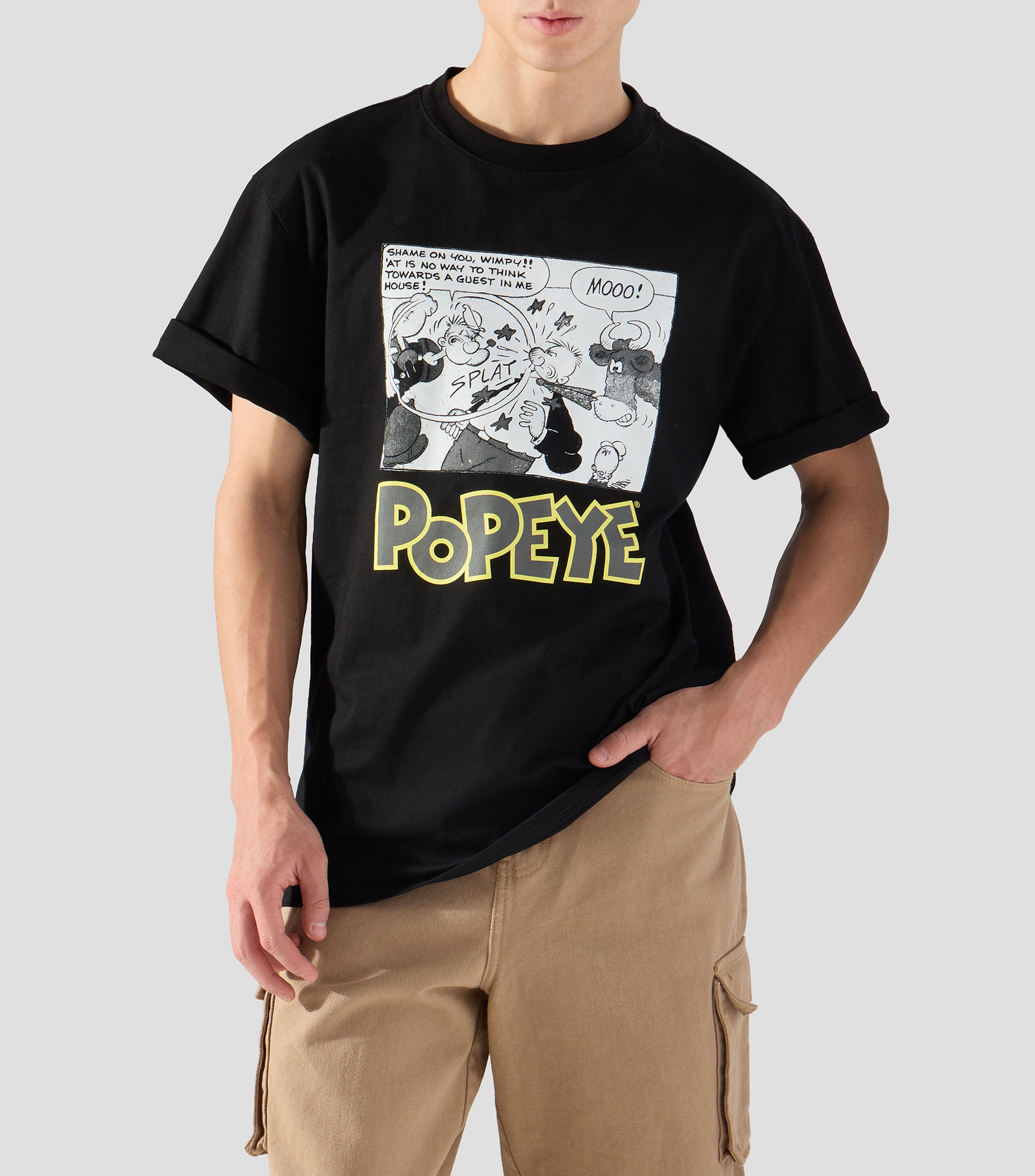 Playera de cuello redondo con manga corta estampada Hombre