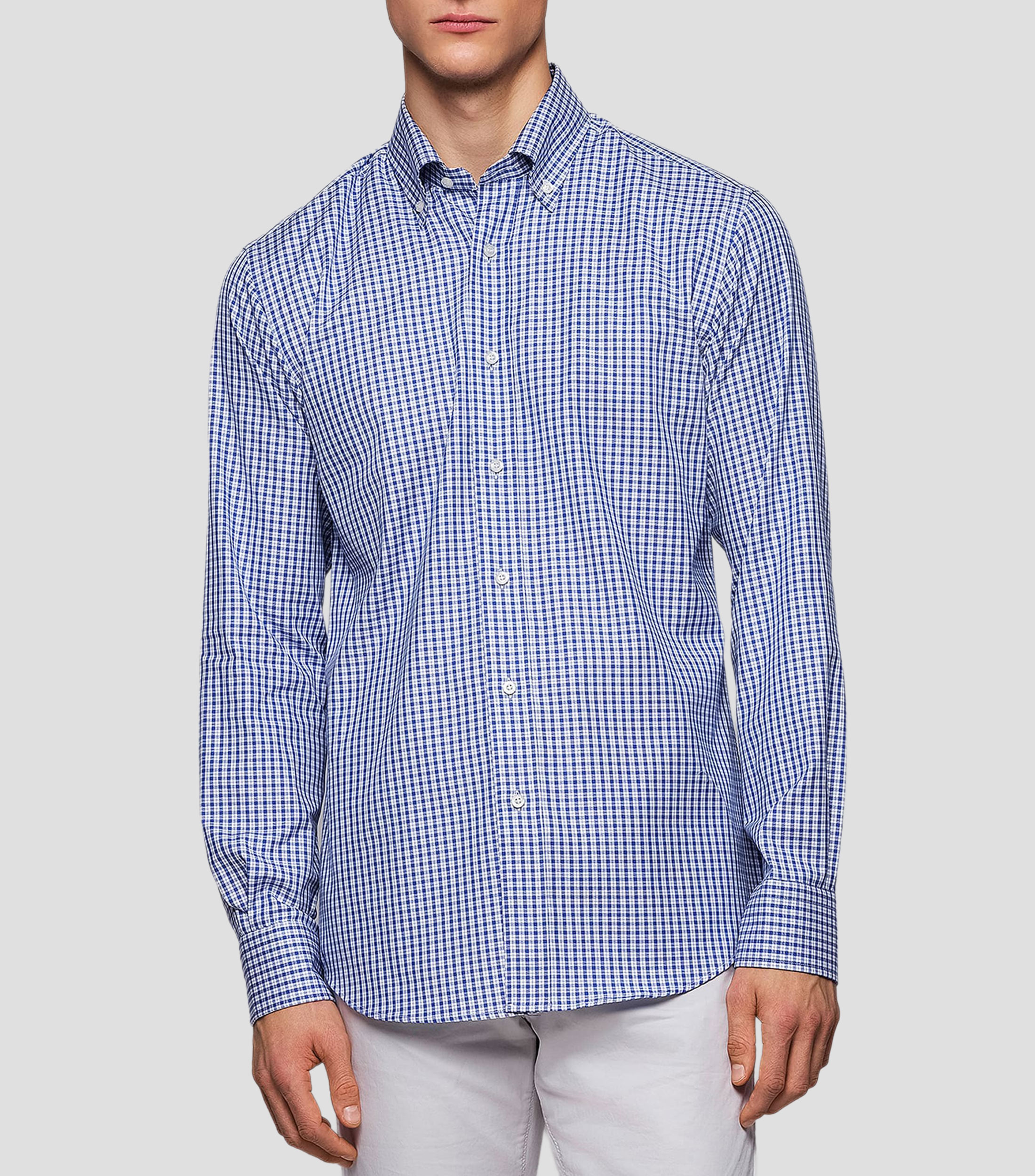 Camisa de cuadros con manga larga Hombre