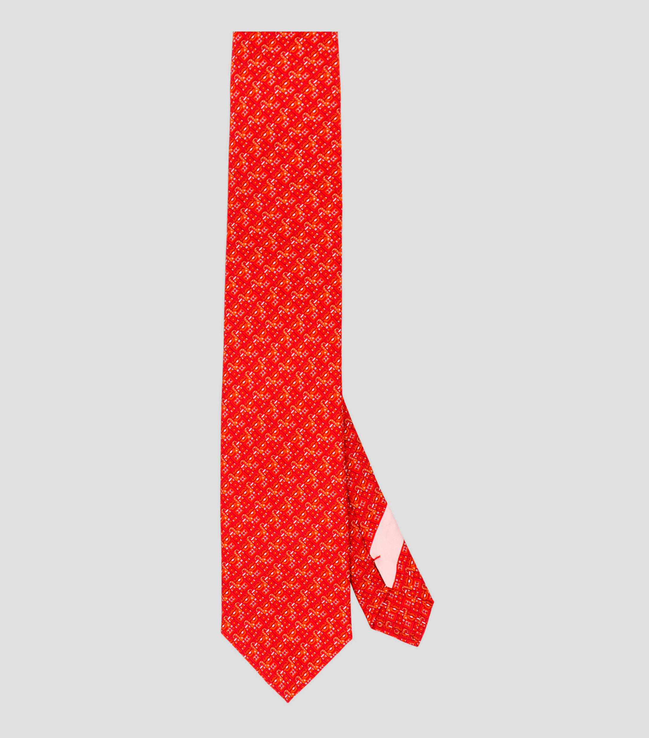Corbata ancha de seda roja Chaac