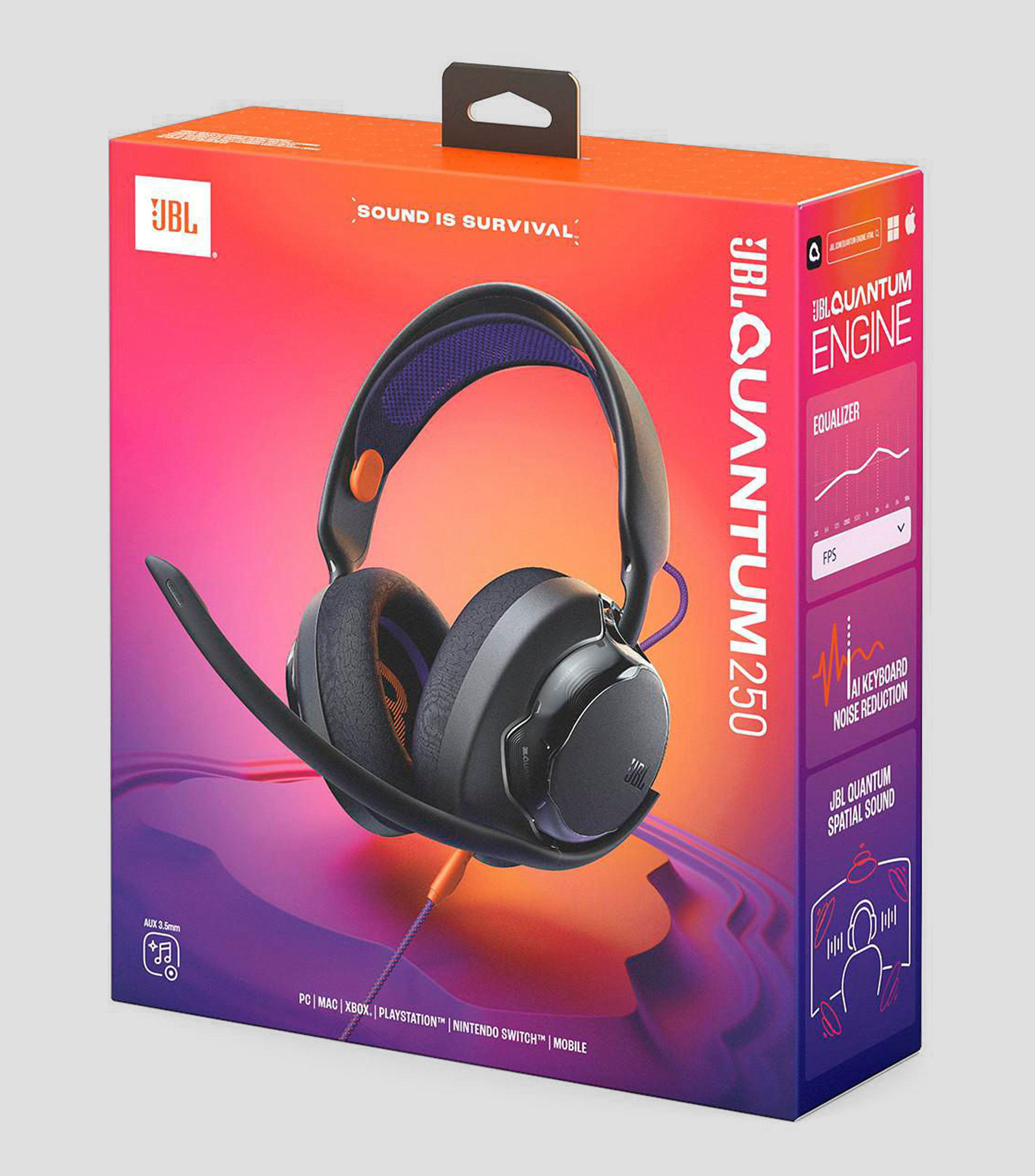 Audífonos alámbricos QUANTUM 250 negro