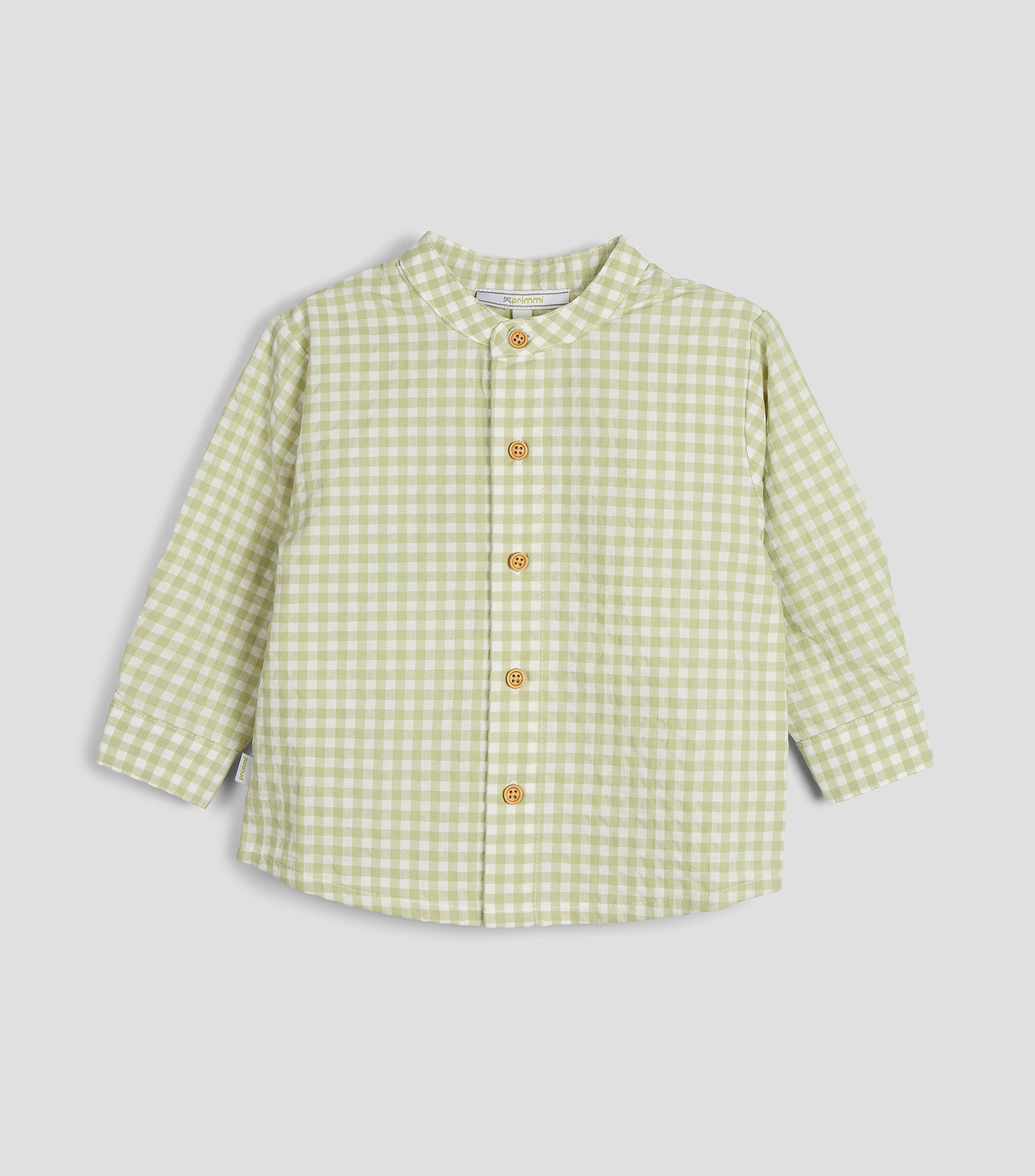 Camisa cuadros cuello mao manga larga Bebé