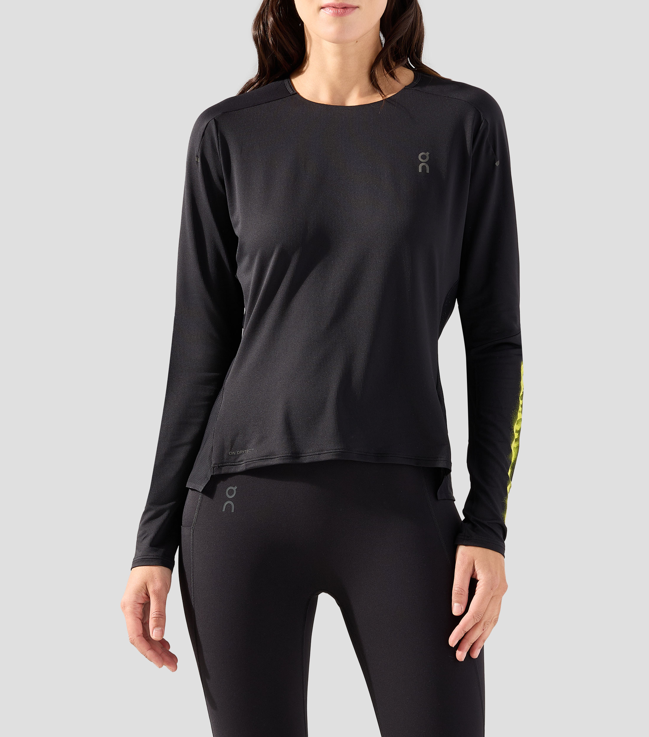 Playera para correr cuello redondo manga larga lisa Mujer