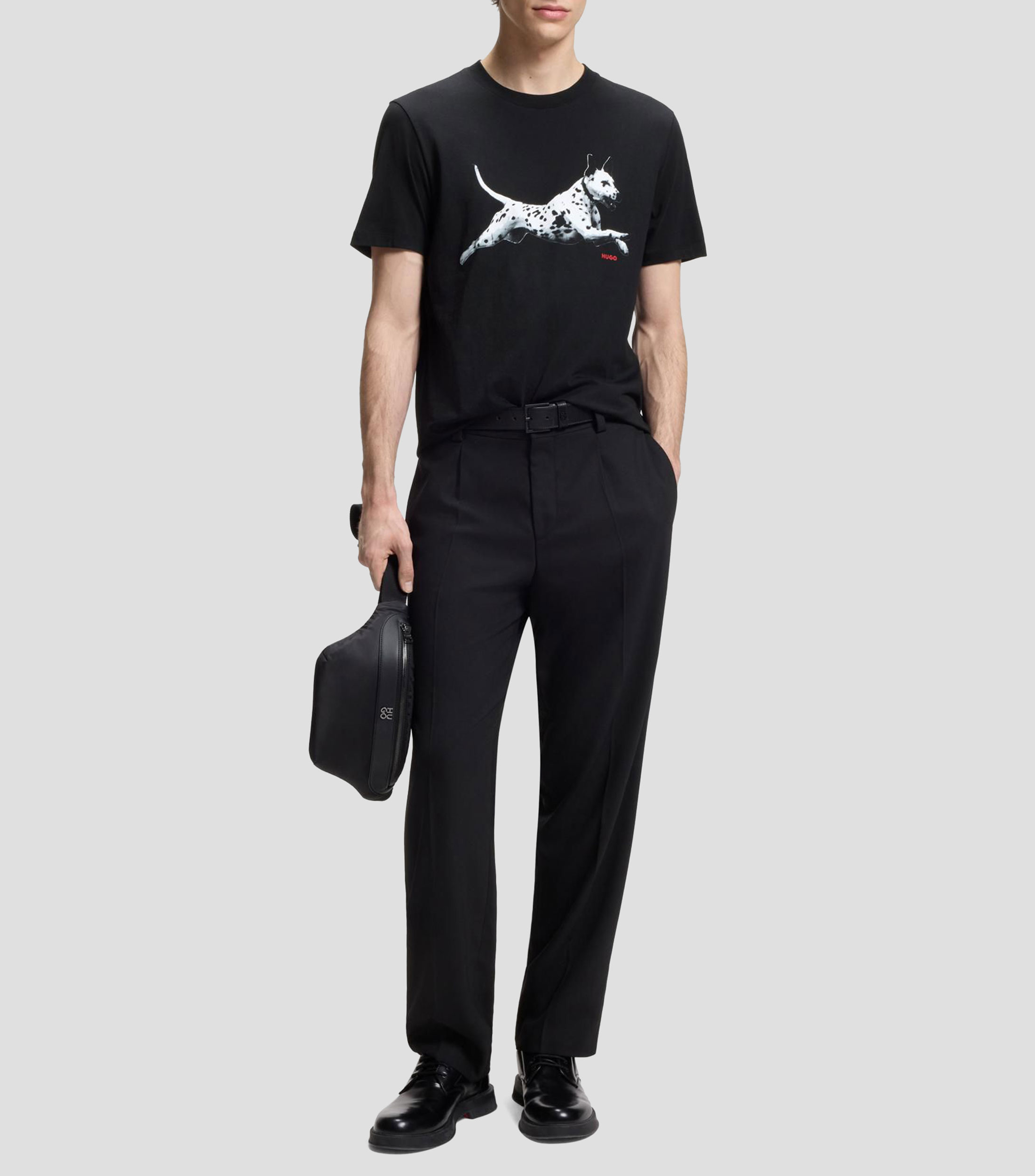 Playera de punto de algodón con ilustración animal Hombre