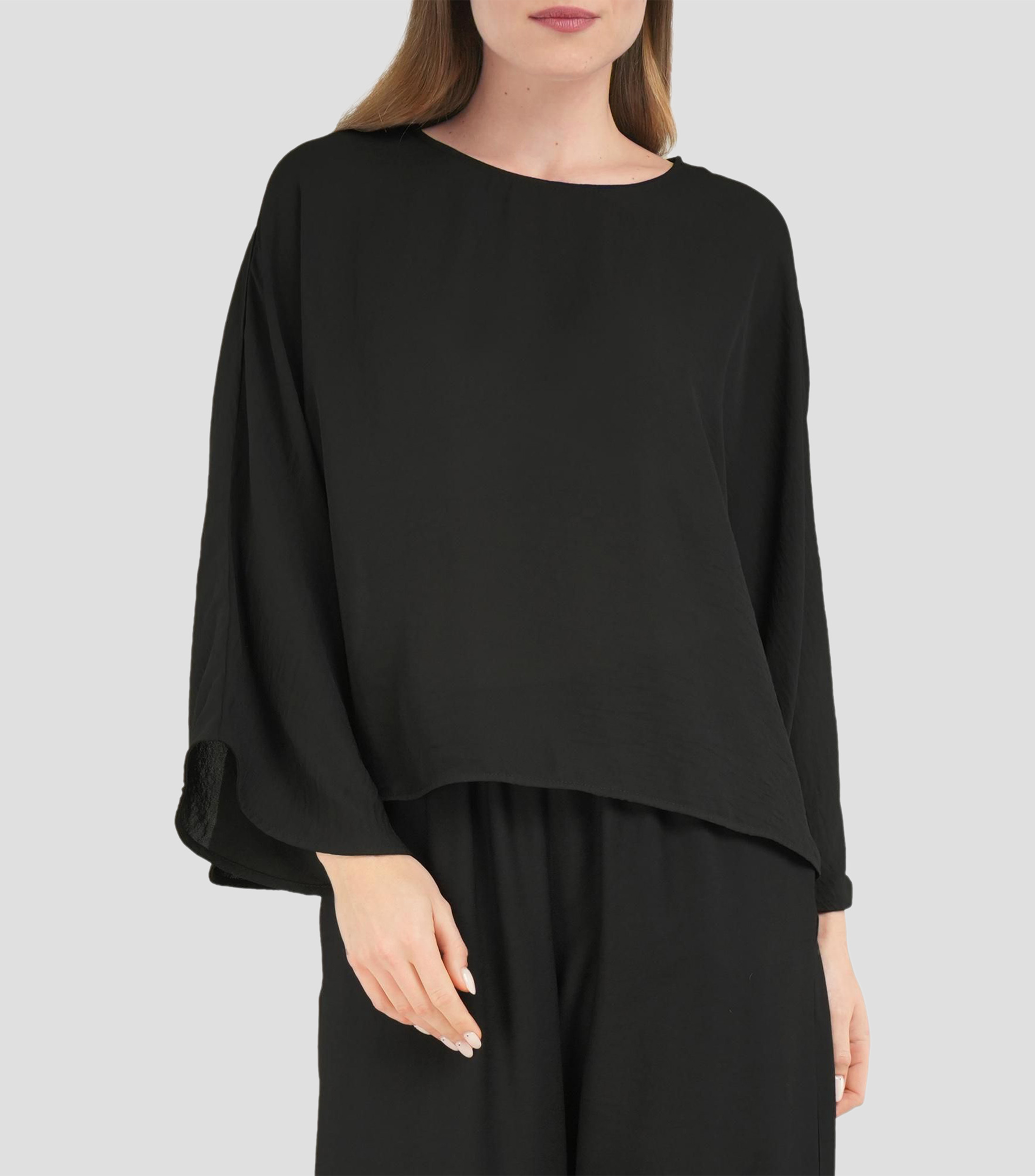 Blusa lisa manga larga Mujer