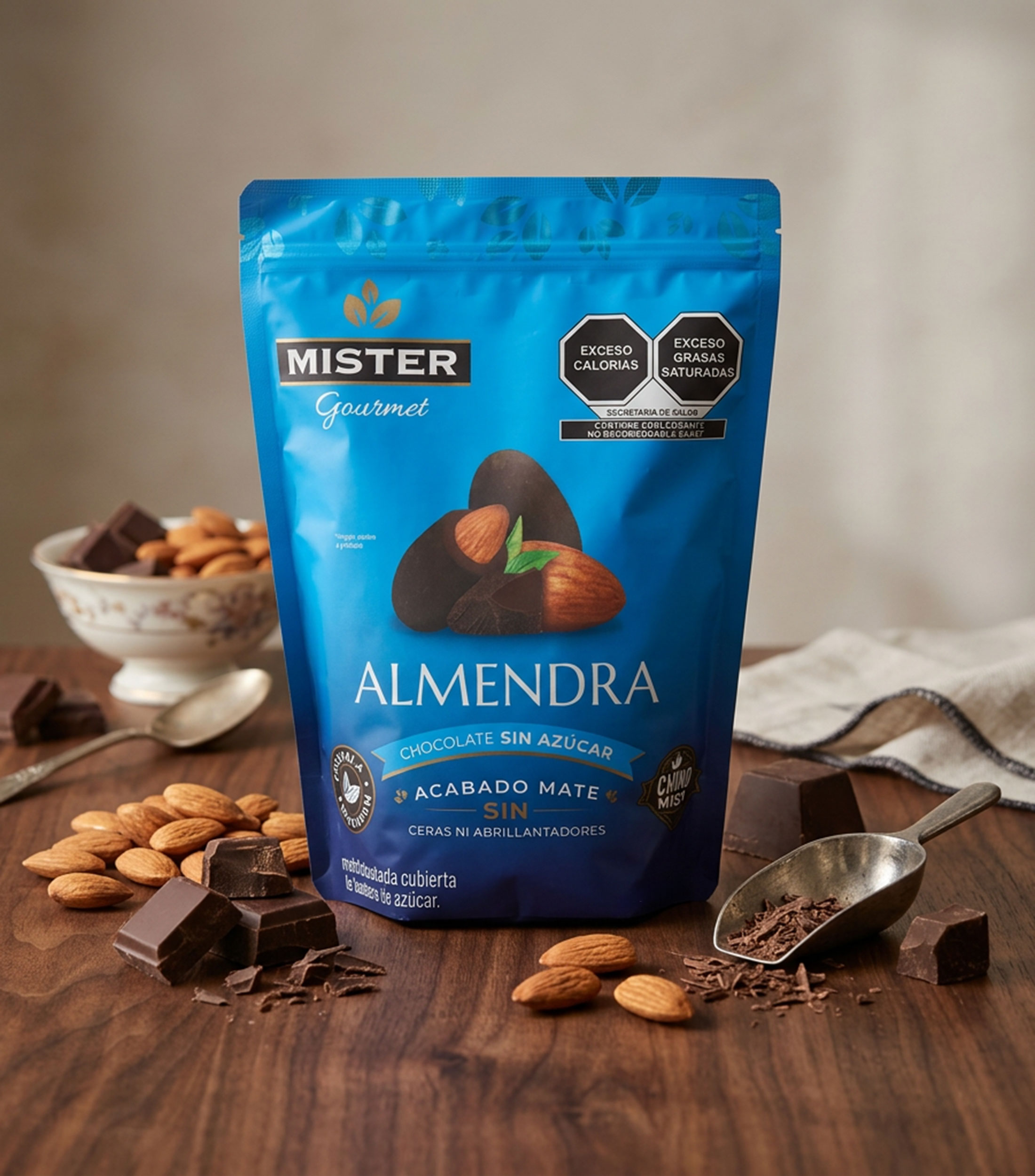 Almendra Chocolate sin Azúcar Mate, 1 kg