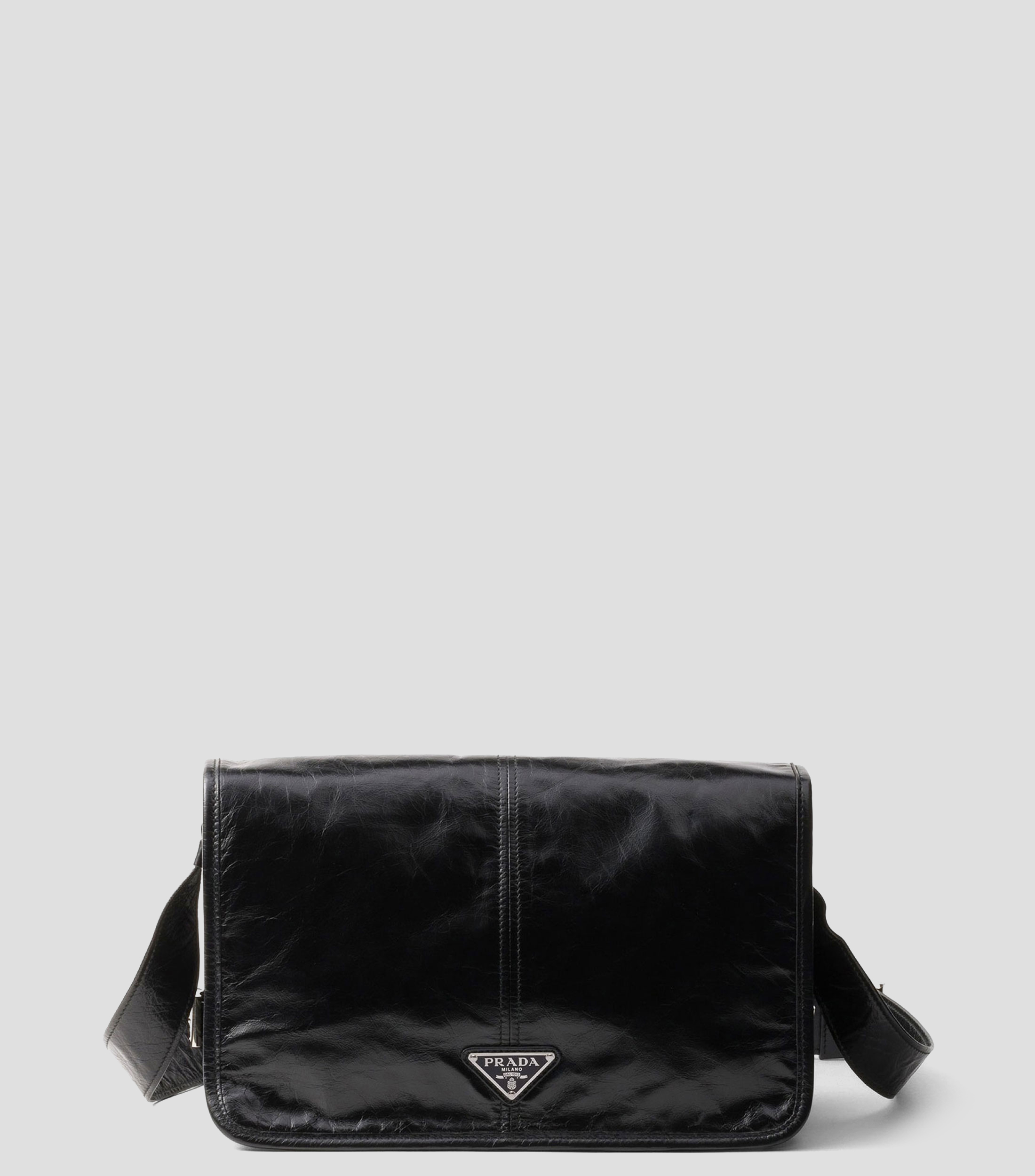 Bolso Crossbody en Piel Sólido Hombre