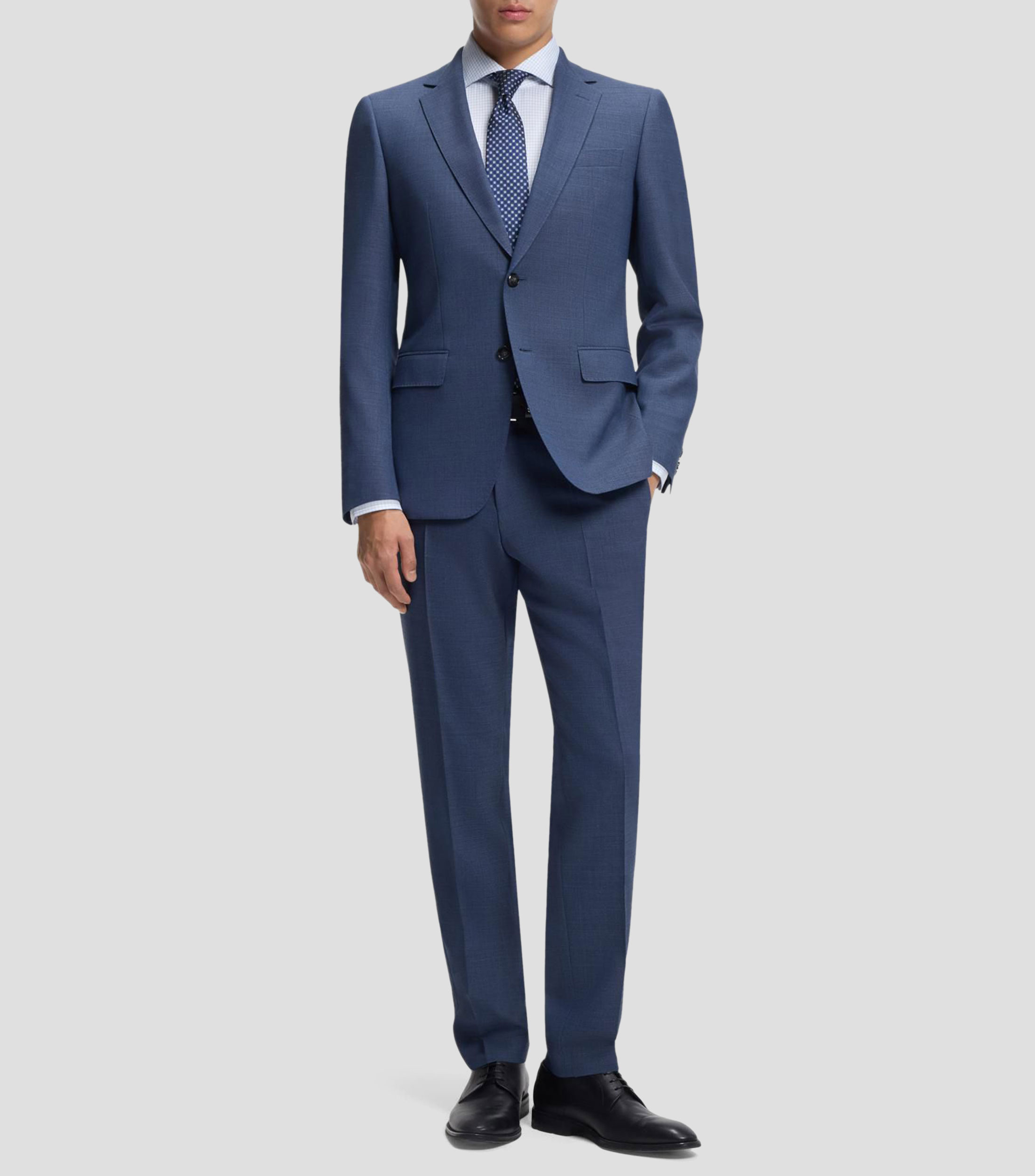 Traje slim de dos piezas de paño elástico con microestampado Hombre