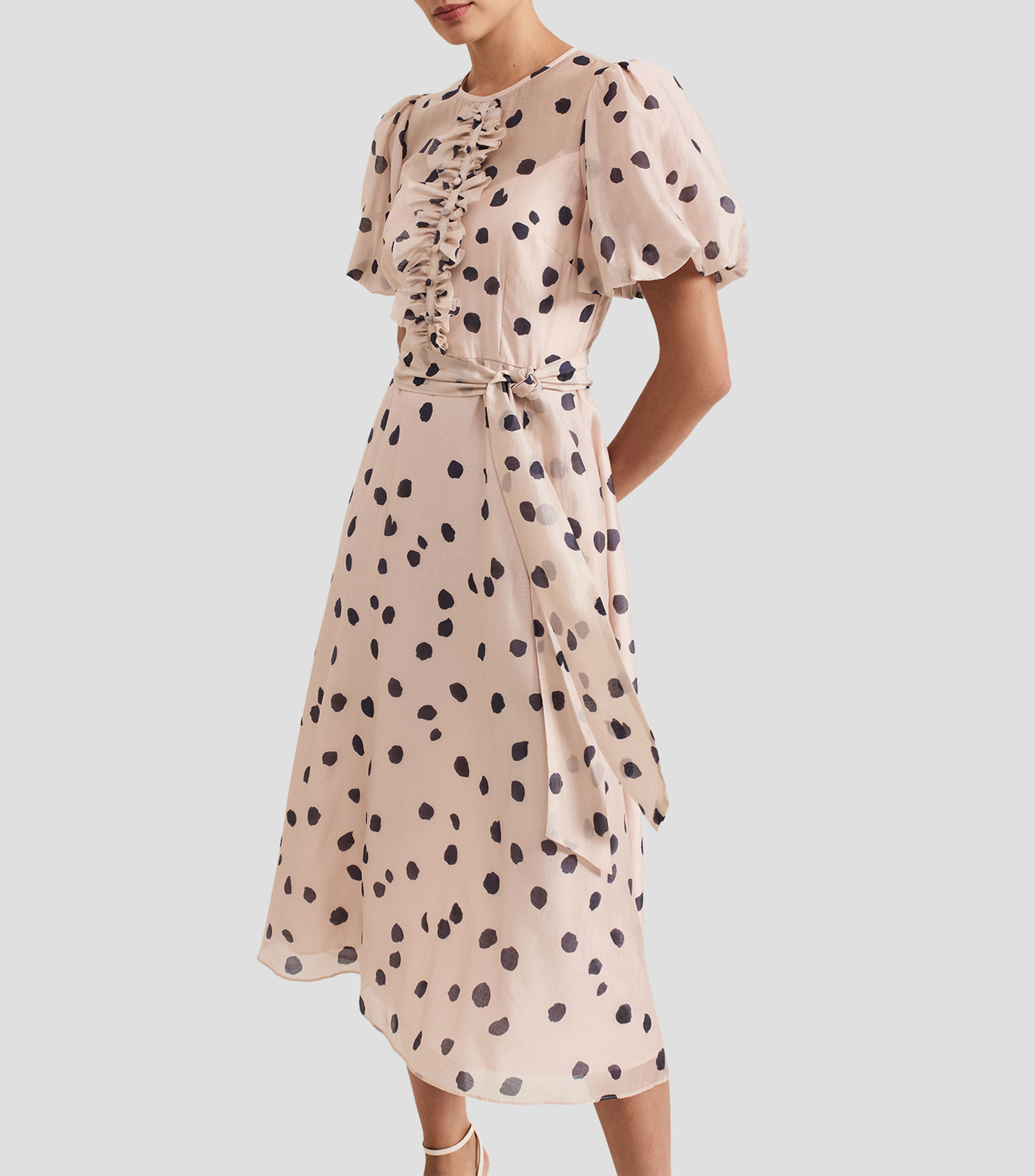 Vestido Midi manga corta Mujer