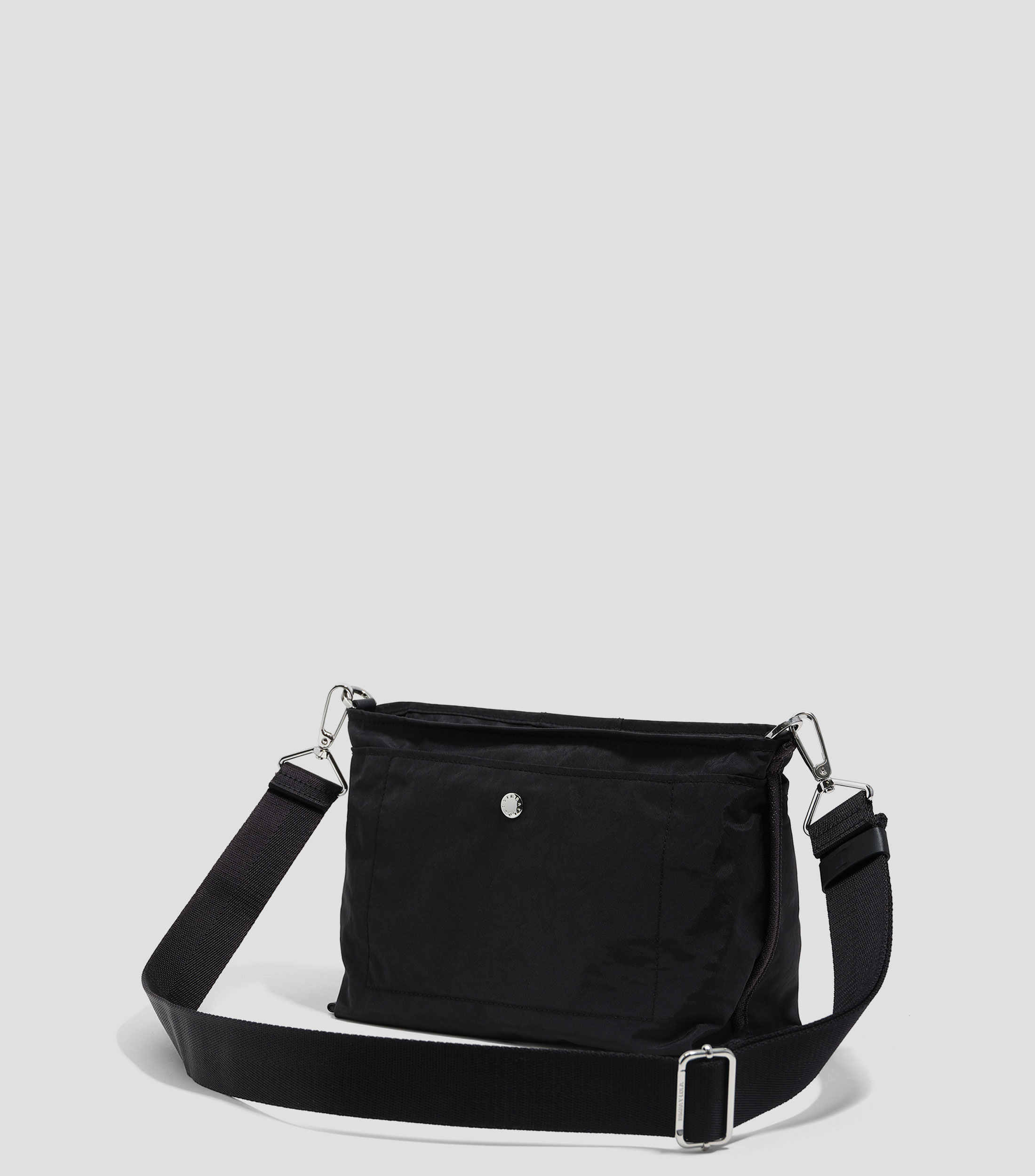 Bolsa Trapecio mediana nylon negra Mujer