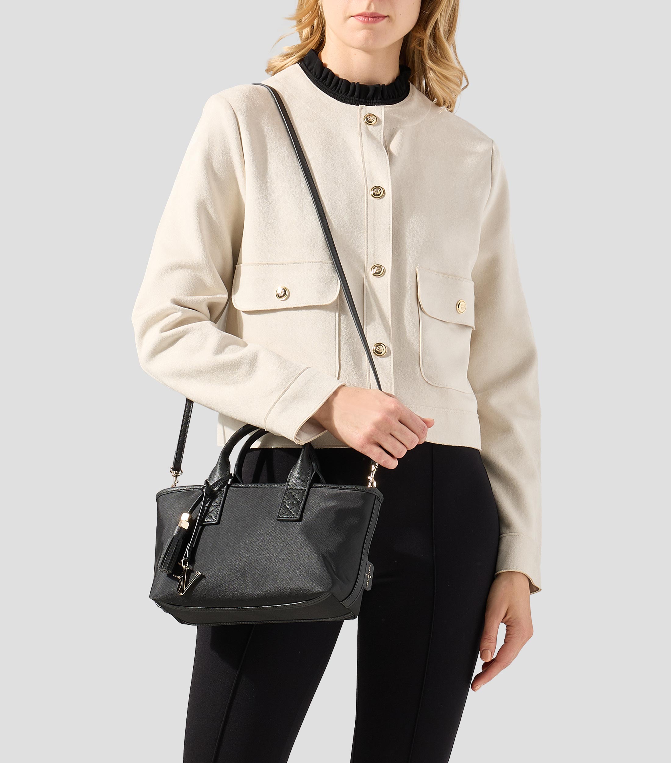 Bolsa tote mini negra Dafne lisa Mujer